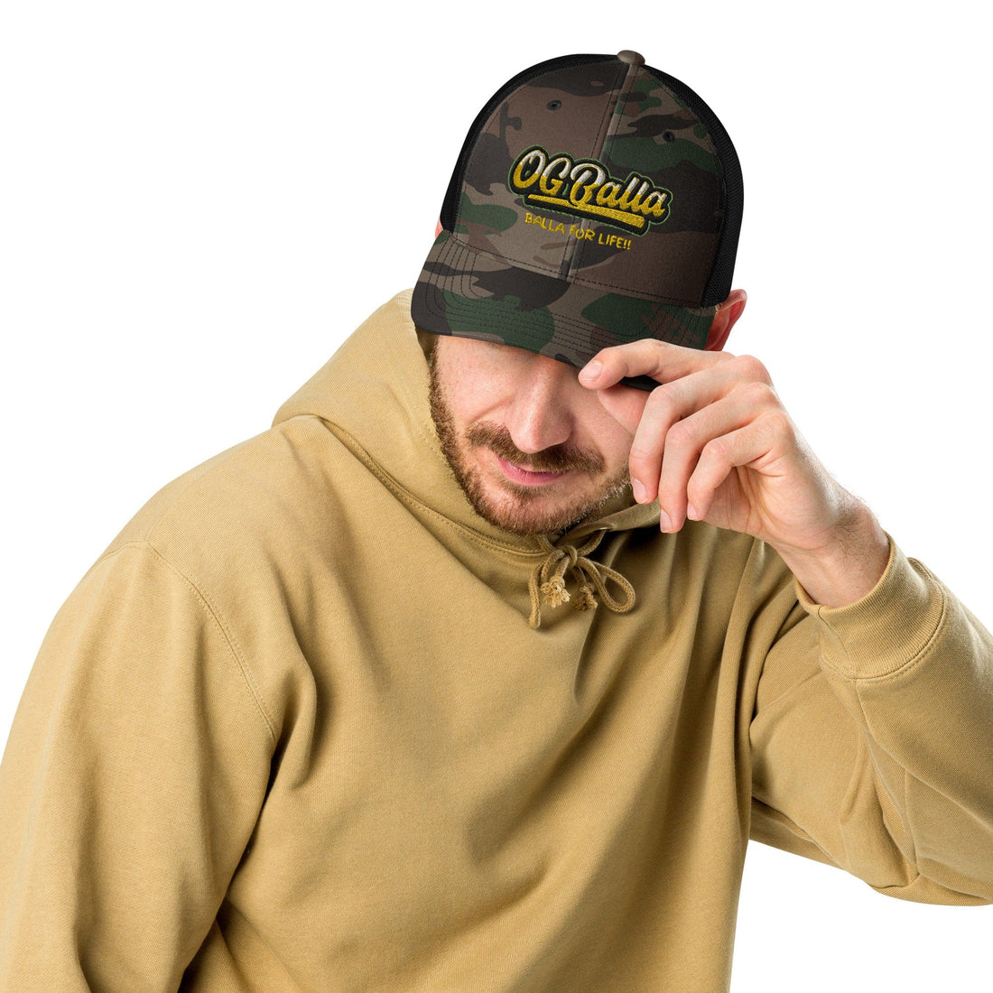 OGBALLA "Balla For Life" Camouflage trucker hat - OGBALLA.com