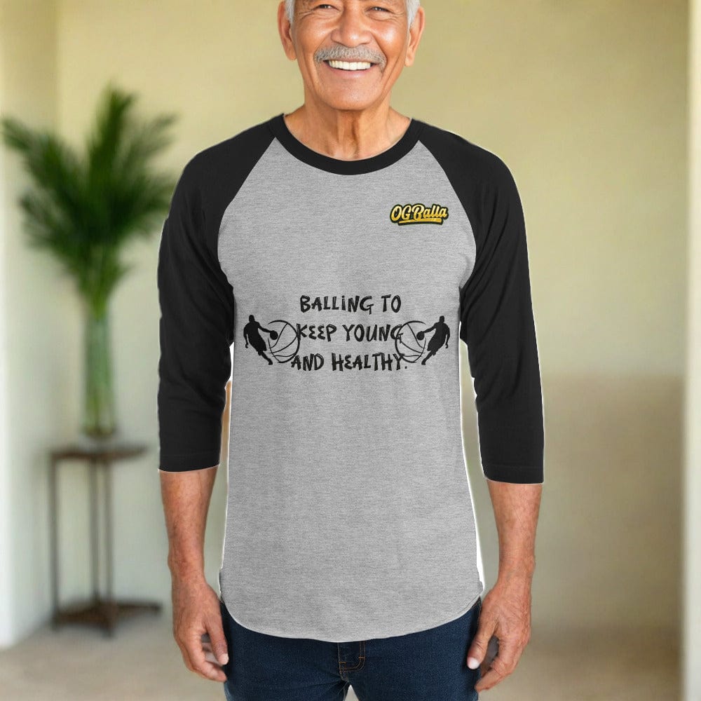 OGBALLA "Balling To Keep Young" 3/4 sleeve raglan shirt