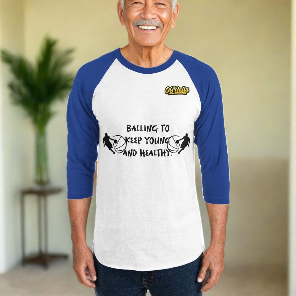 OGBALLA "Balling To Keep Young" 3/4 sleeve raglan shirt