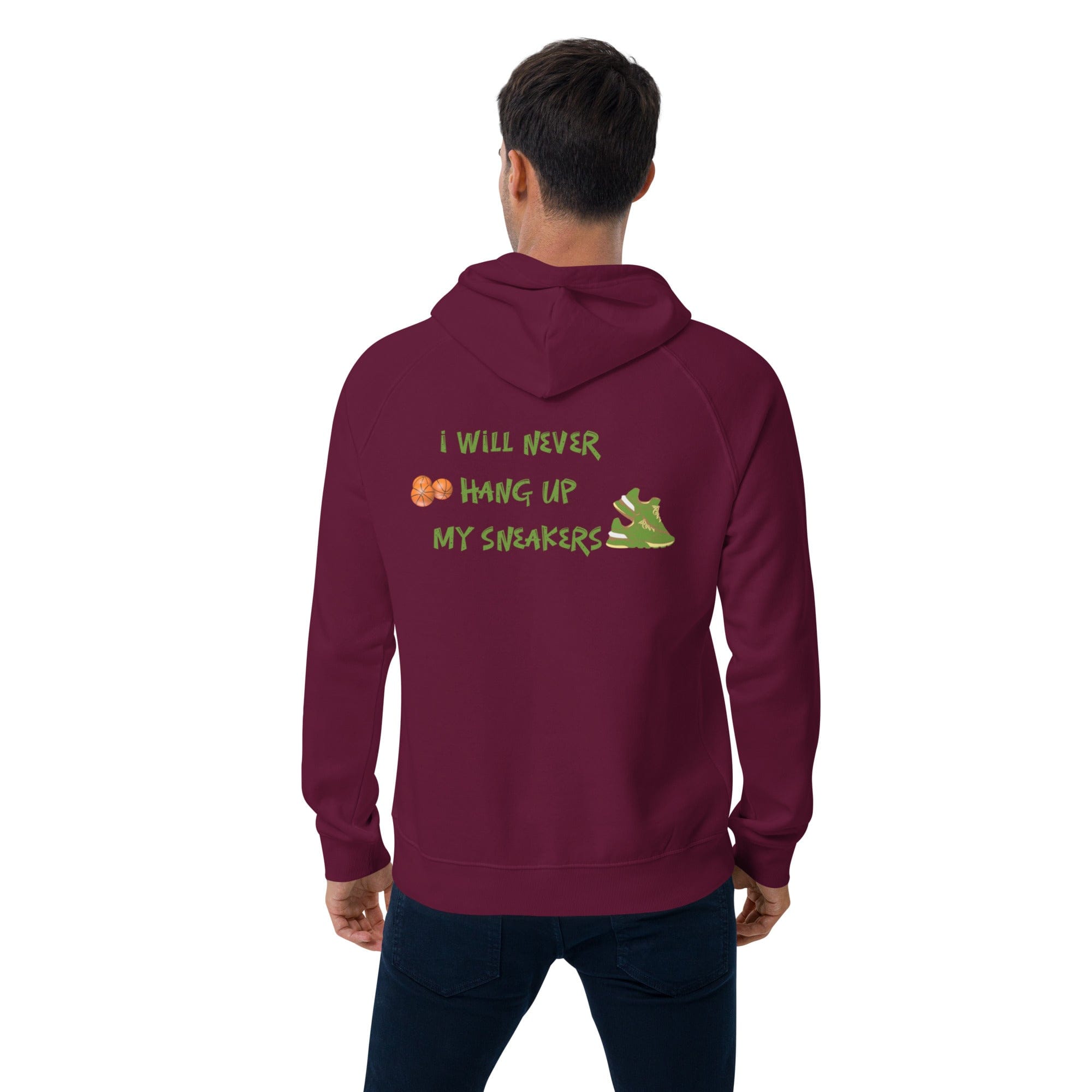 OGBALLA "Never Hang Up My Sneakers" Unisex eco raglan hoodie