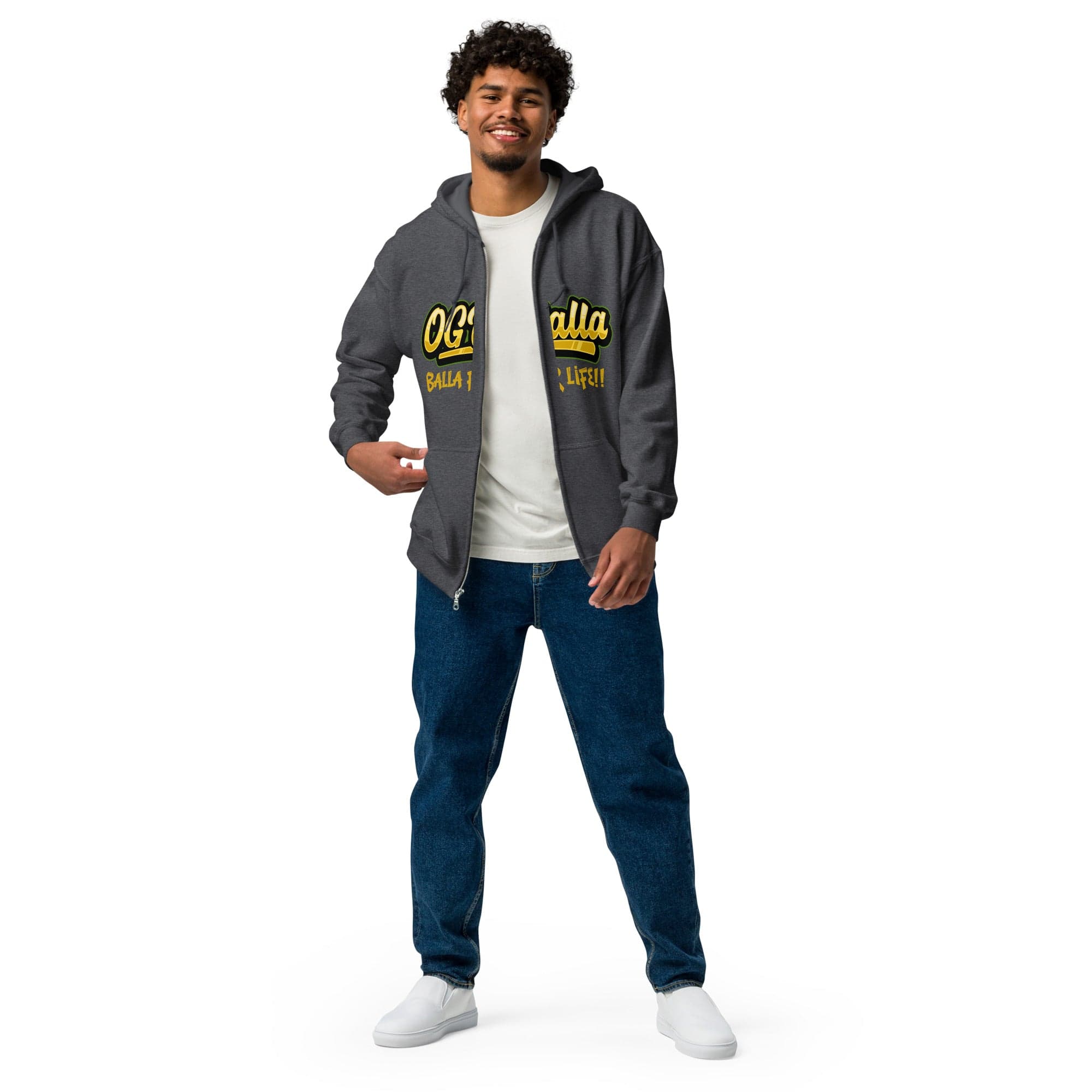 OGBALLA "In A Relationship With The Rim" Unisex heavy blend zip hoodie *NEW - OGBALLA.com