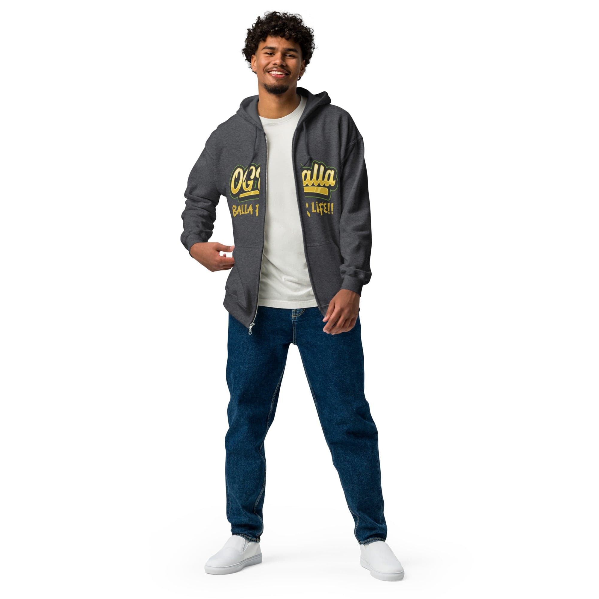 OGBALLA "In A Relationship With The Rim" Unisex heavy blend zip hoodie