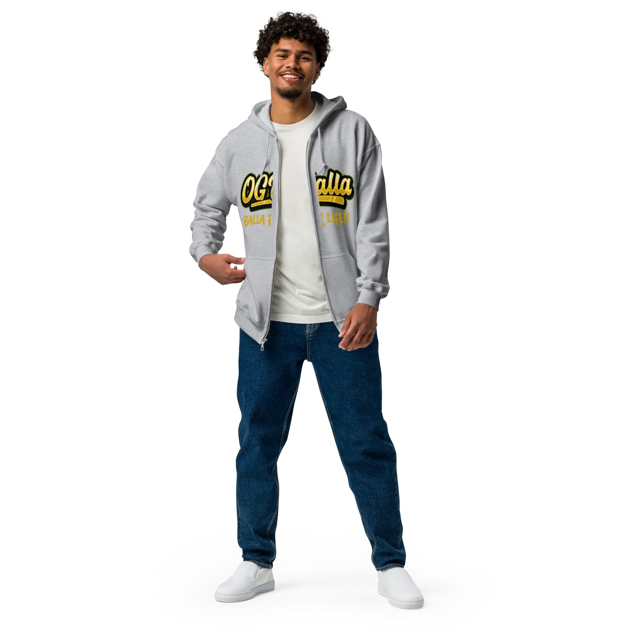 OGBALLA "In A Relationship With The Rim" Unisex heavy blend zip hoodie