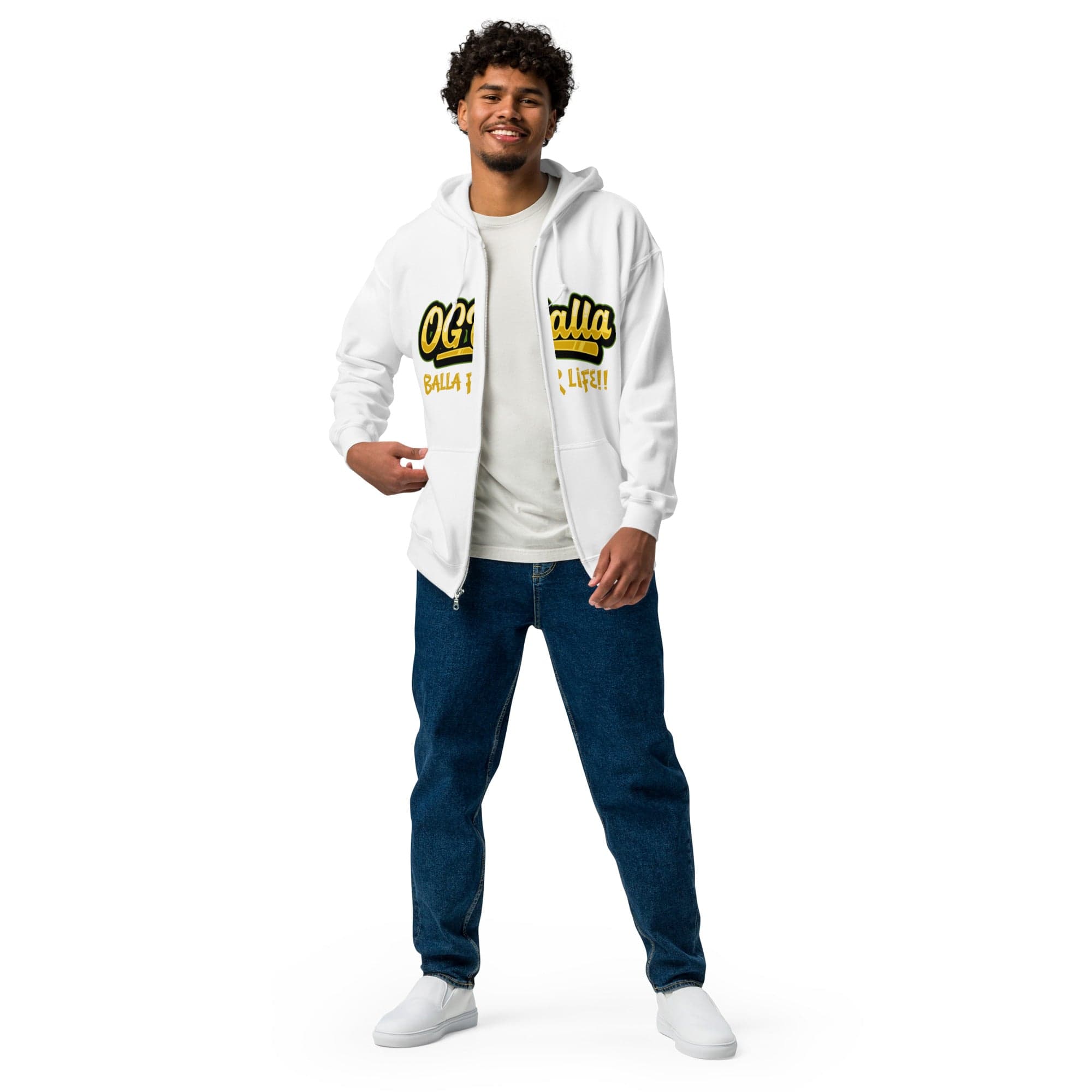 OGBALLA "In A Relationship With The Rim" Unisex heavy blend zip hoodie