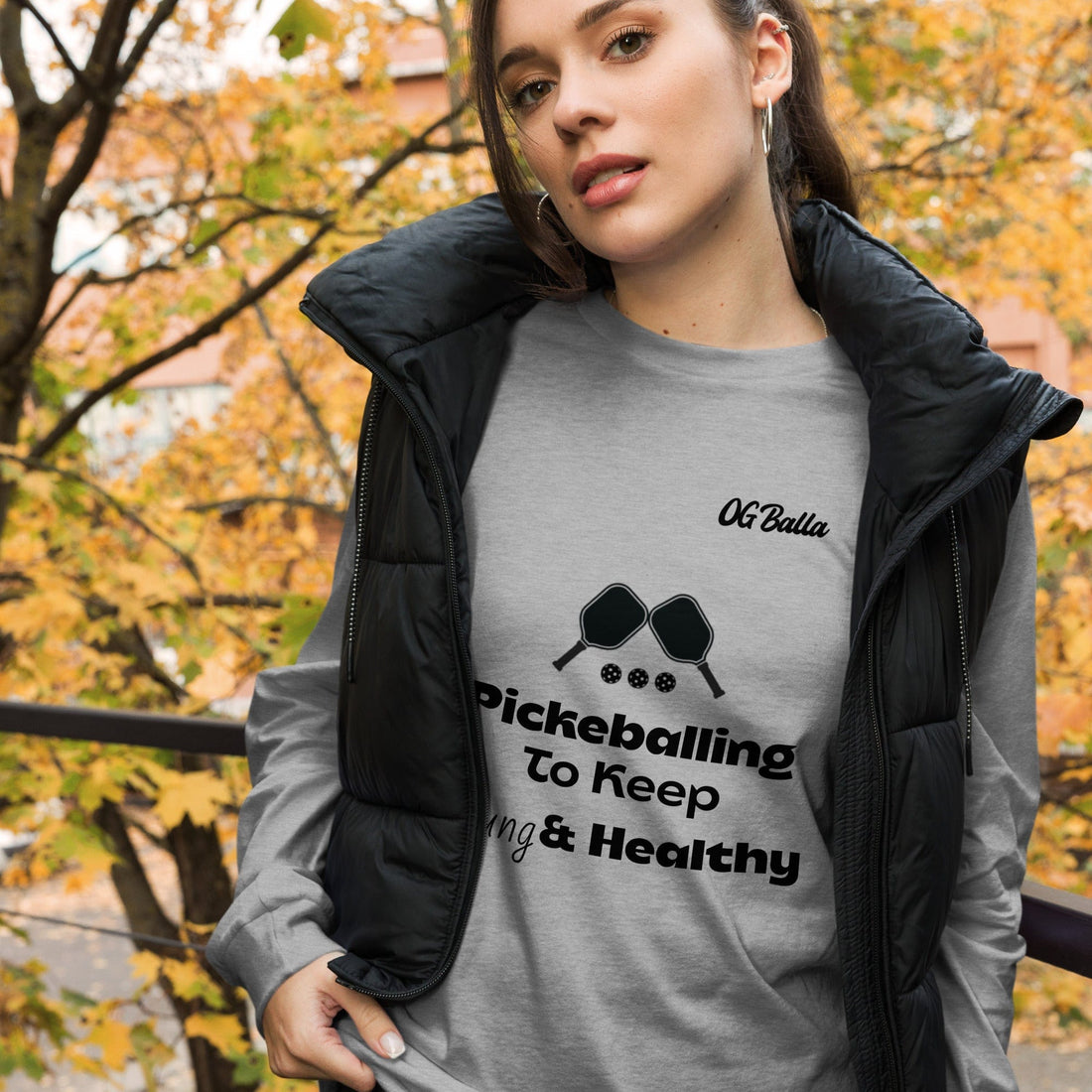 OGBALLA "Balling To Keep Young And Healthy" Quote Unisex Long Sleeve Tee