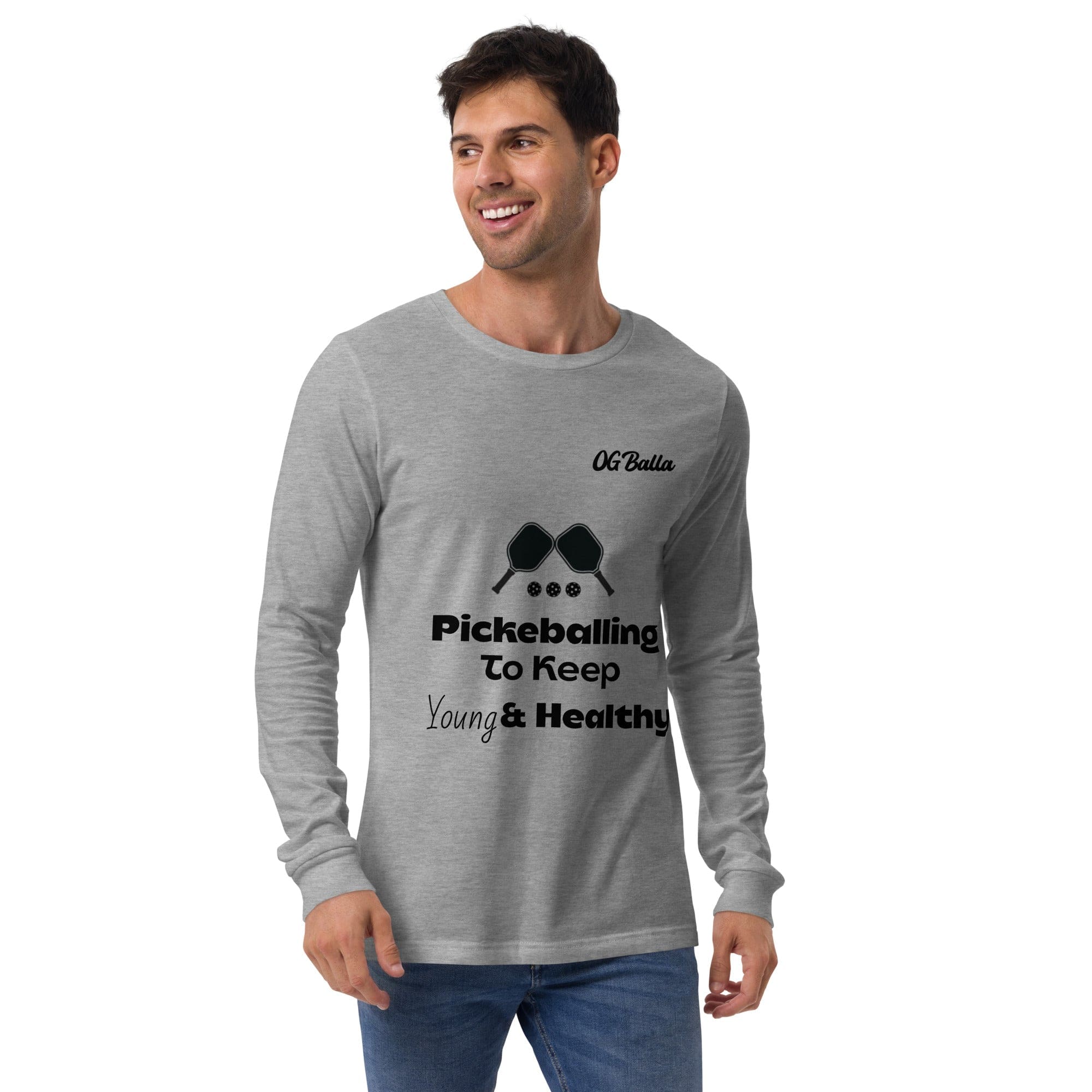 OGBALLA "Balling To Keep Young And Healthy" Quote Unisex Long Sleeve Tee