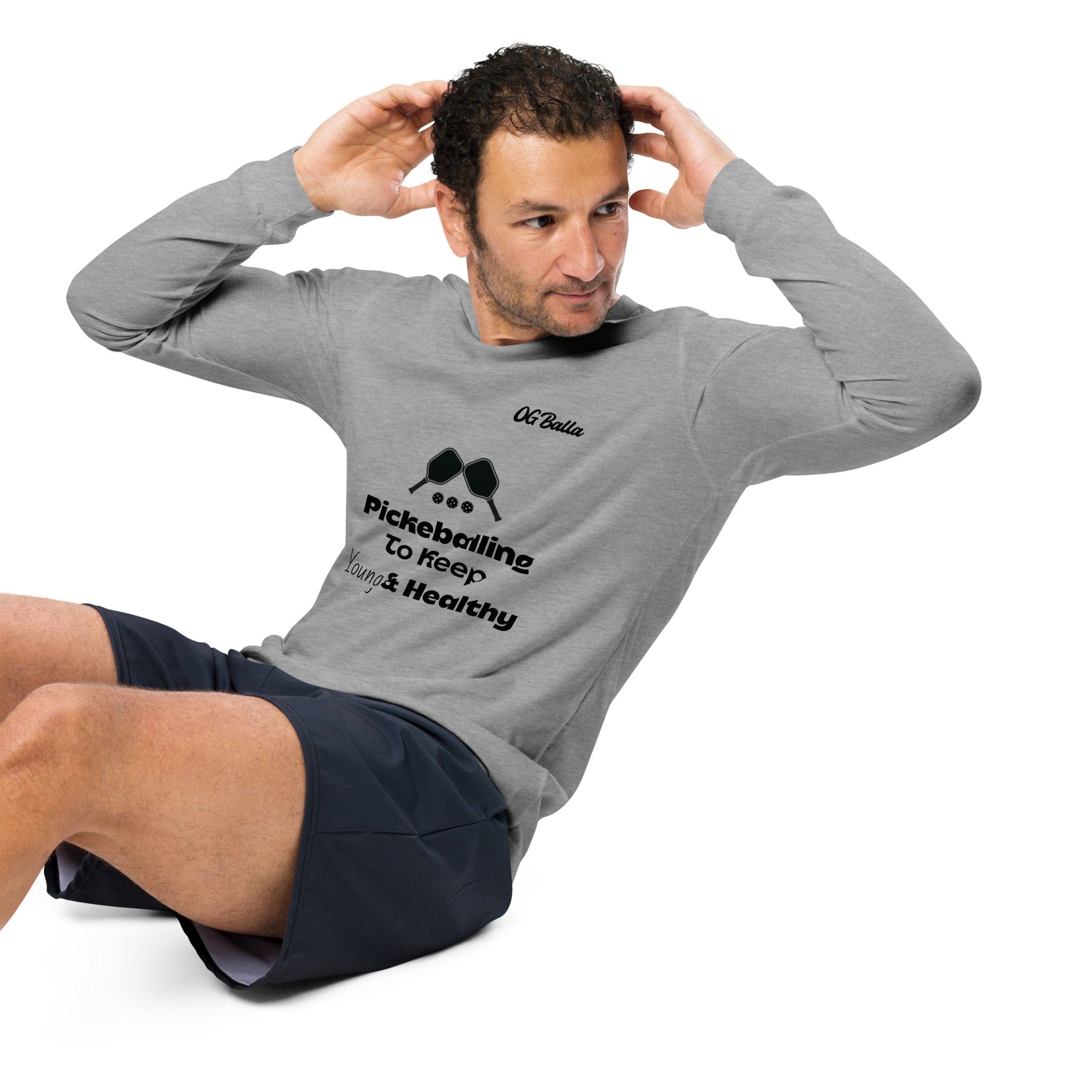 OGBALLA "Balling To Keep Young And Healthy" Quote Unisex Long Sleeve Tee