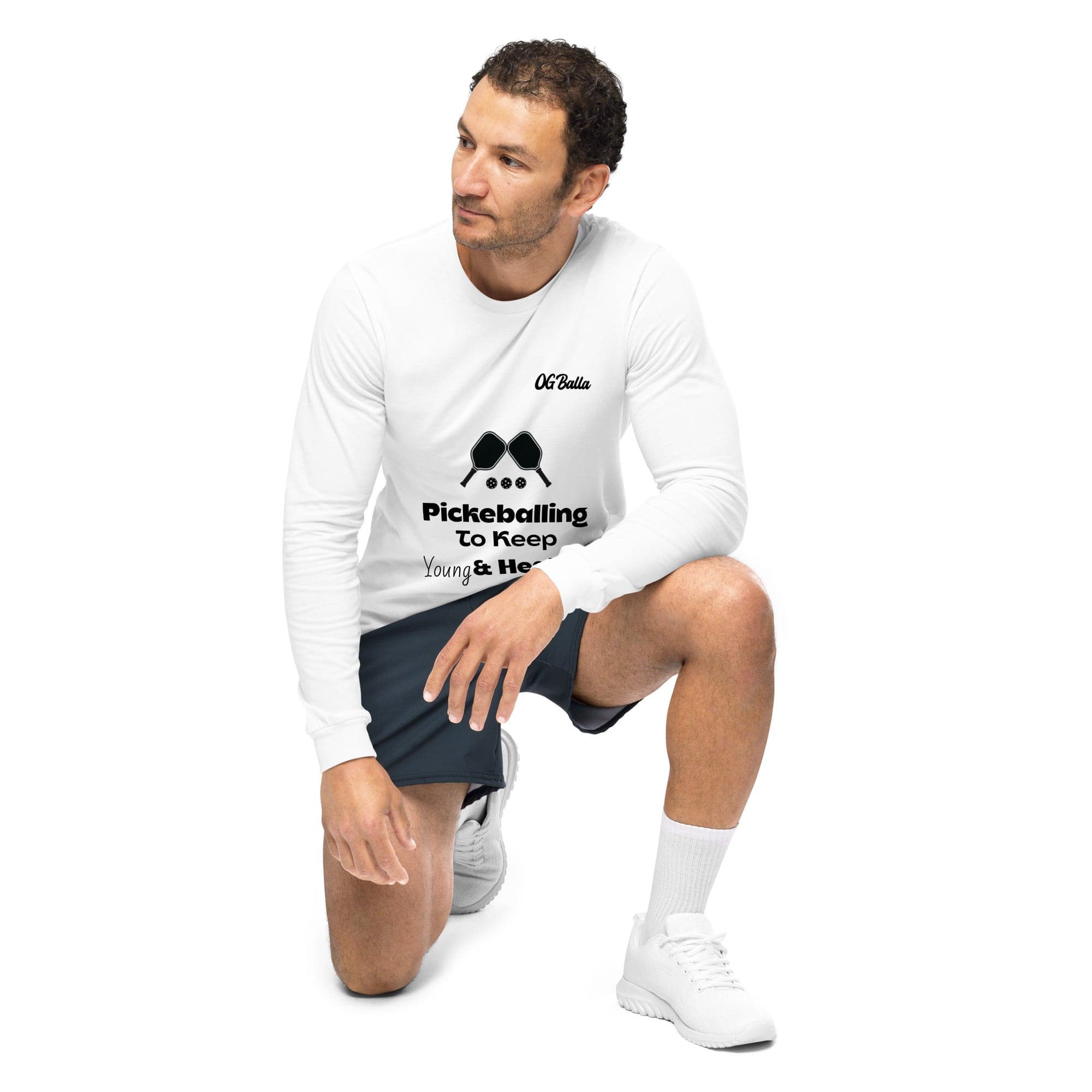 OGBALLA "Balling To Keep Young And Healthy" Quote Unisex Long Sleeve Tee
