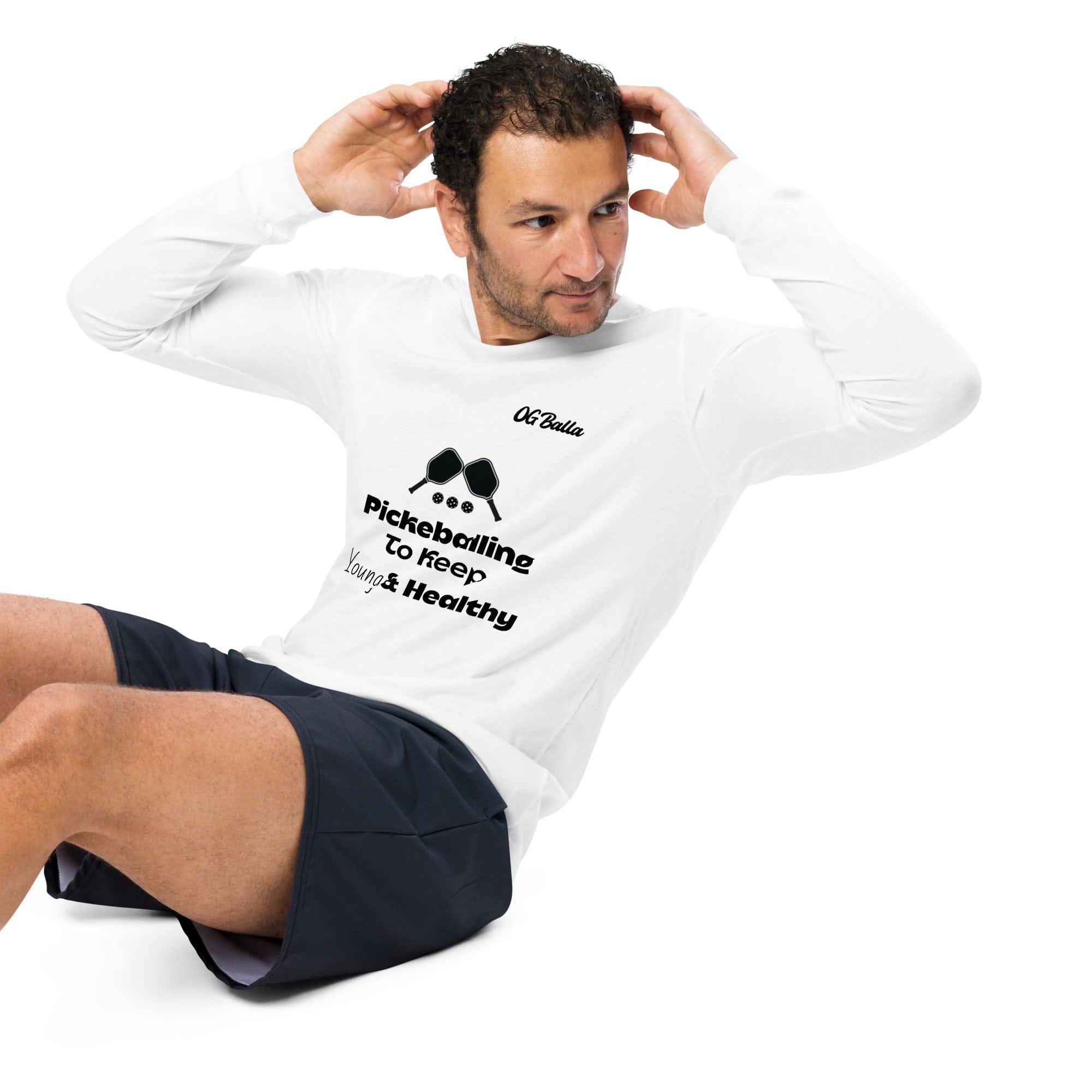 OGBALLA "Balling To Keep Young And Healthy" Quote Unisex Long Sleeve Tee