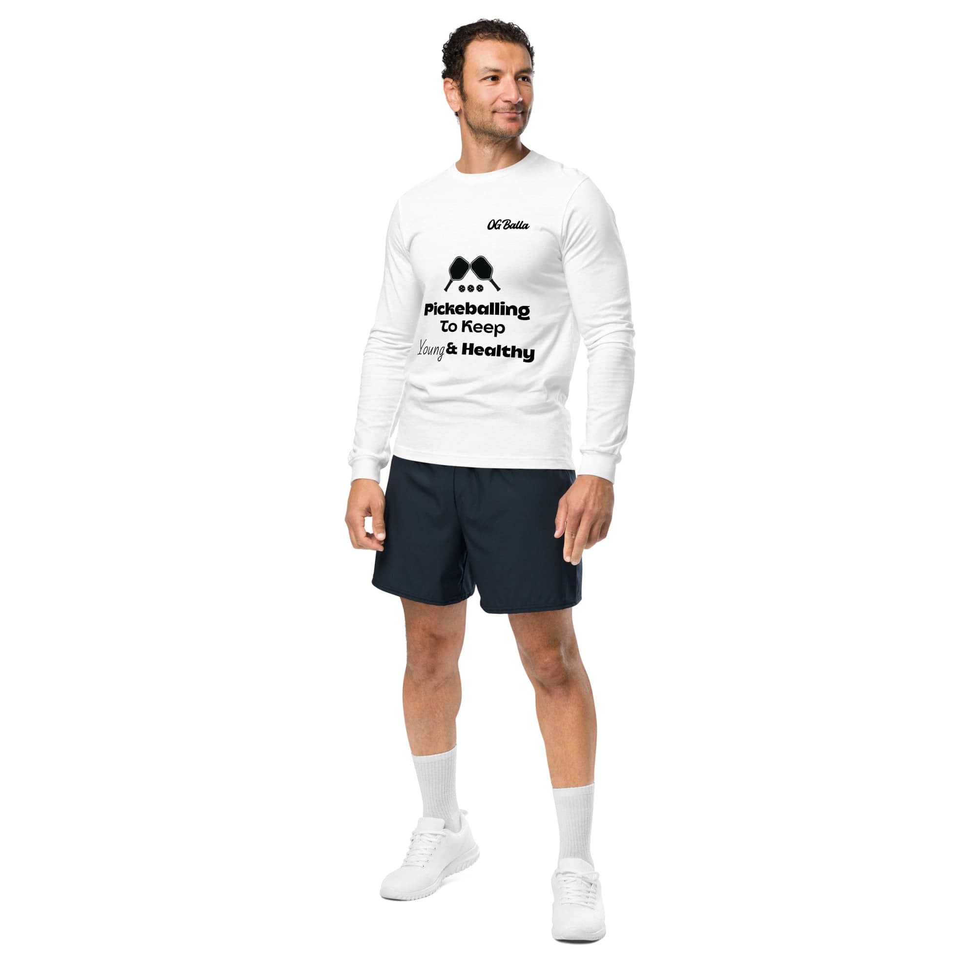 OGBALLA "Balling To Keep Young And Healthy" Quote Unisex Long Sleeve Tee