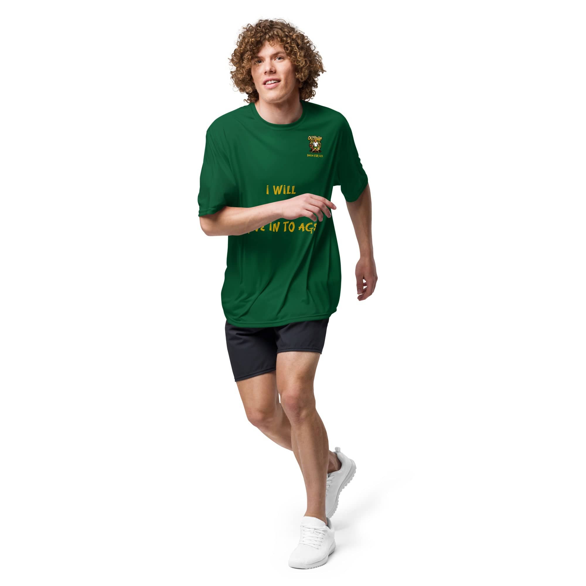 OGBALLA "I Will Never Give In To Age" Unisex performance crew neck t-shirt