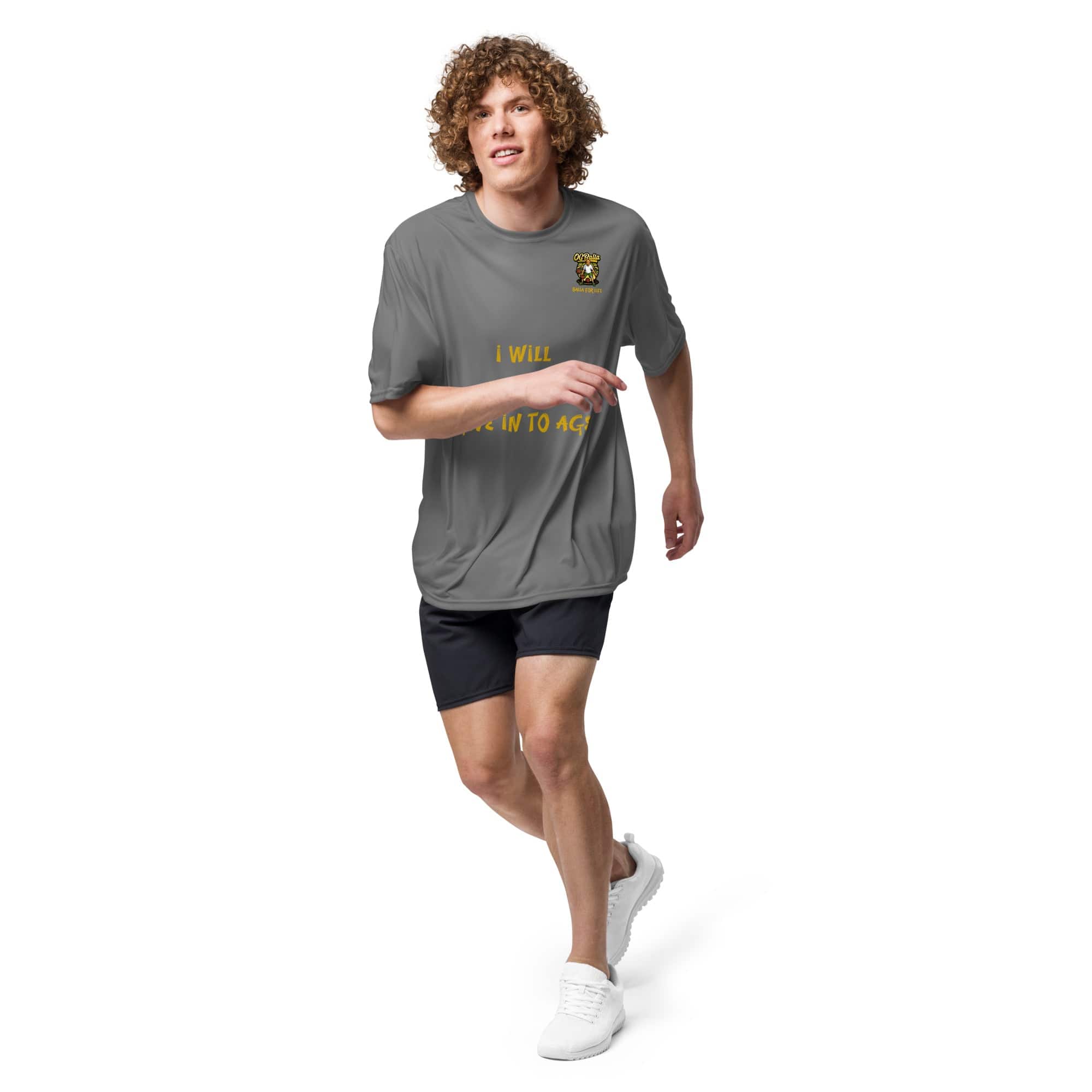 OGBALLA "I Will Never Give In To Age" Unisex performance crew neck t-shirt