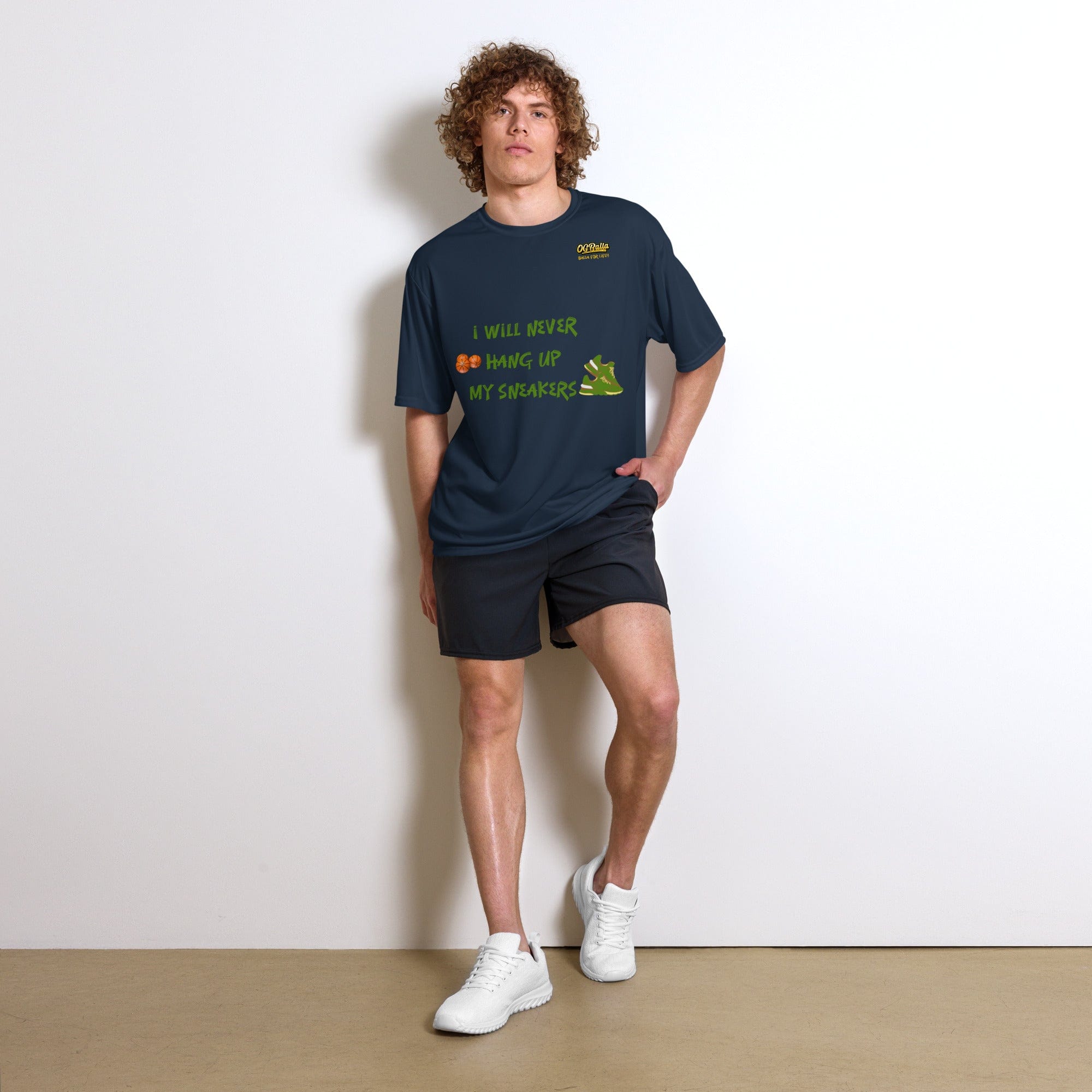 OGBALLA I Will Never Hang Up My Sneakers Unisex performance crew neck t-shirt