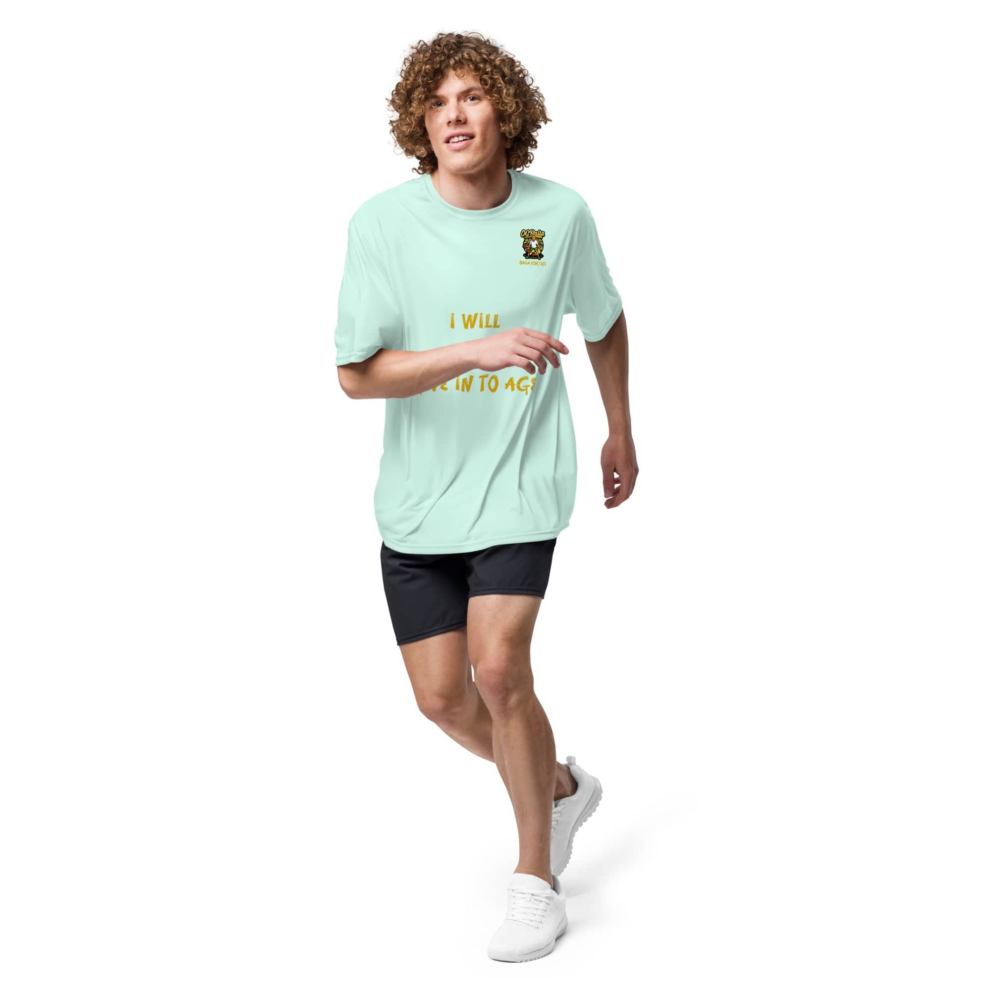 OGBALLA "I Will Never Give In To Age" Unisex performance crew neck t-shirt