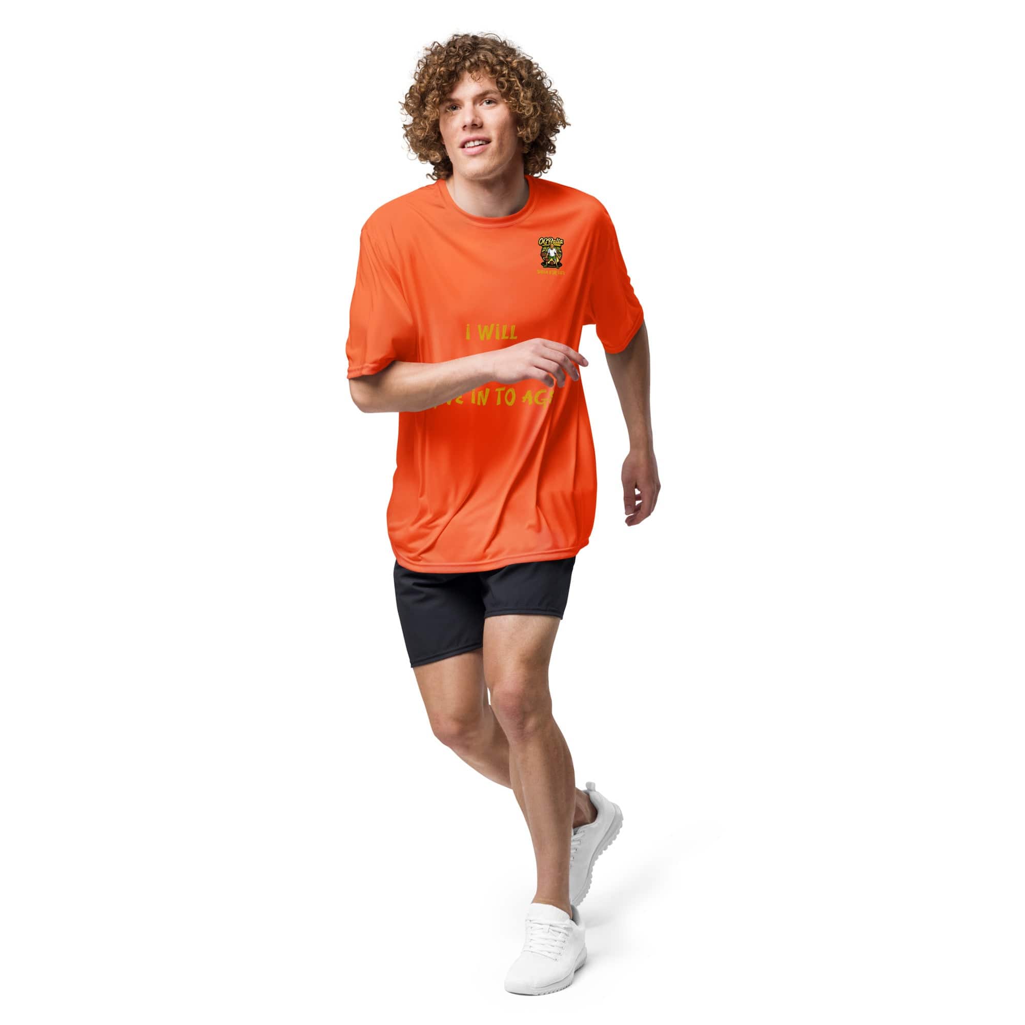 OGBALLA "I Will Never Give In To Age" Unisex performance crew neck t-shirt