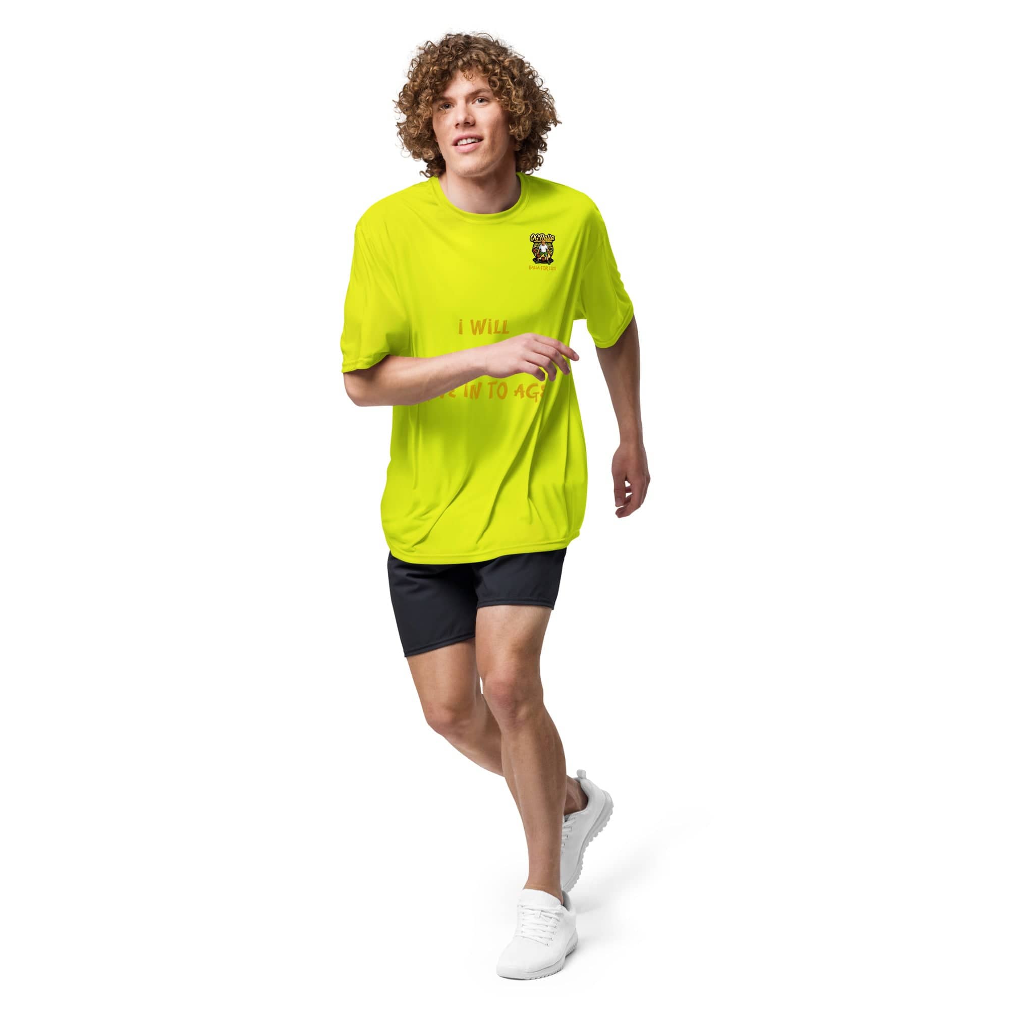 OGBALLA "I Will Never Give In To Age" Unisex performance crew neck t-shirt