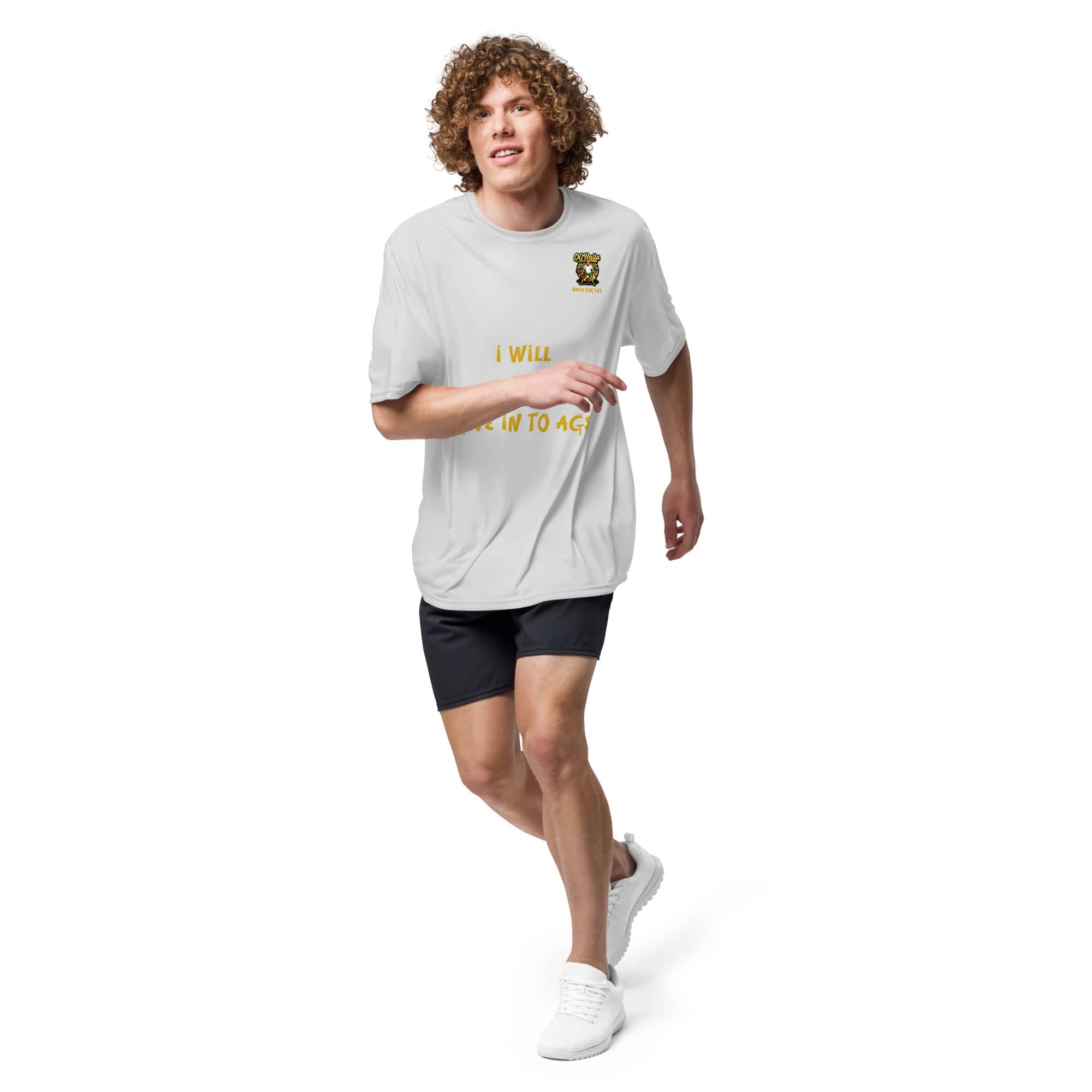OGBALLA "I Will Never Give In To Age" Unisex performance crew neck t-shirt