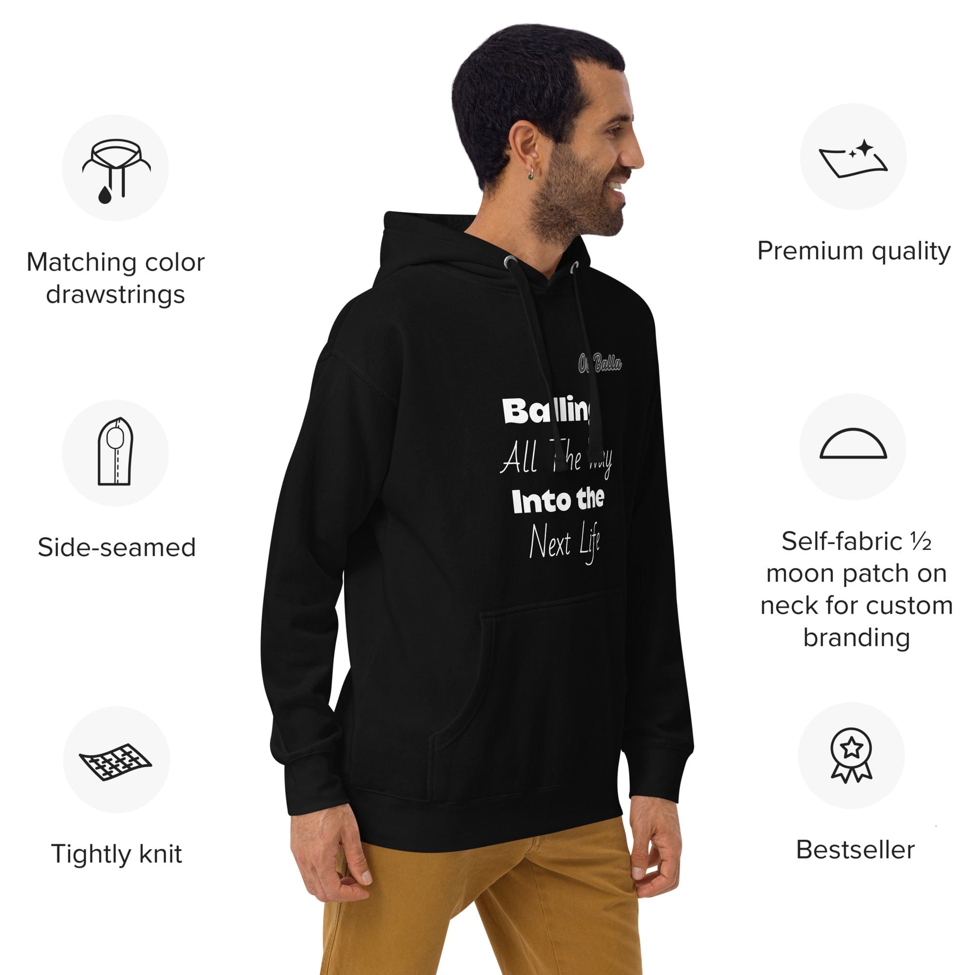 OGBALLA "Balling All The Way Into The Next Life" Quote Unisex Hoodie