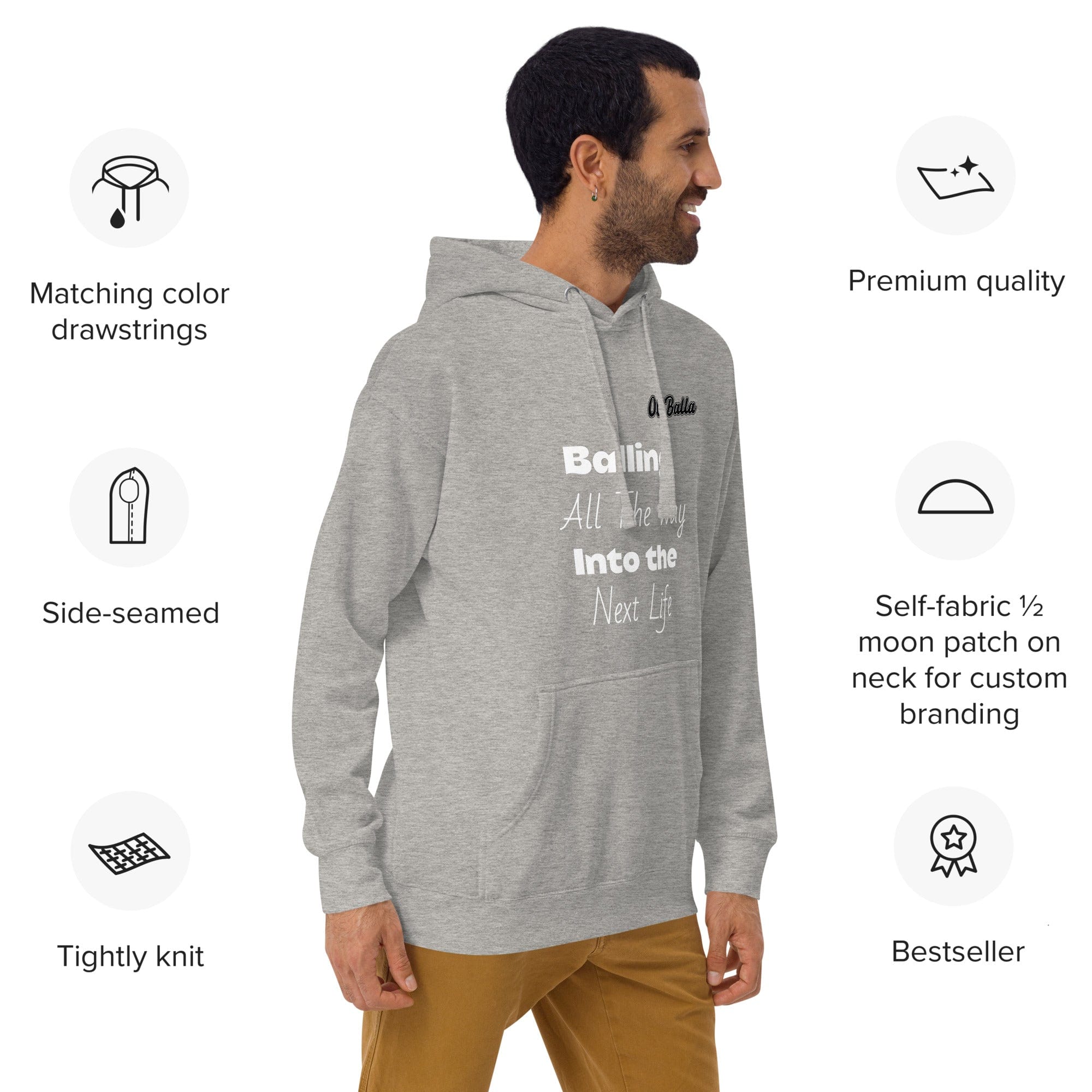 OGBALLA "Balling All The Way Into The Next Life" Quote Unisex Hoodie