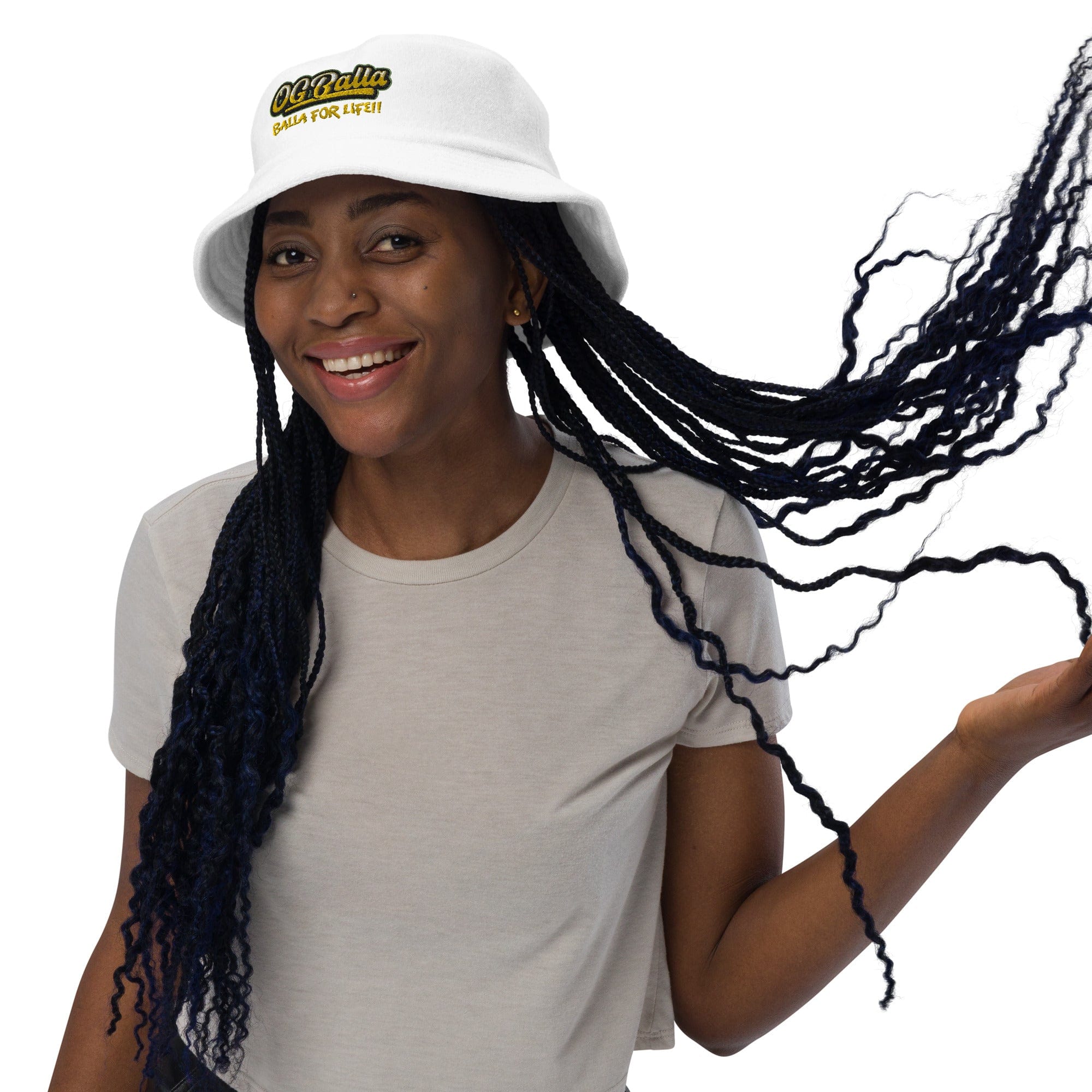 OGBALLA, *NEW* "Balla For Life" Unstructured terry cloth bucket hat - OGBALLA.com