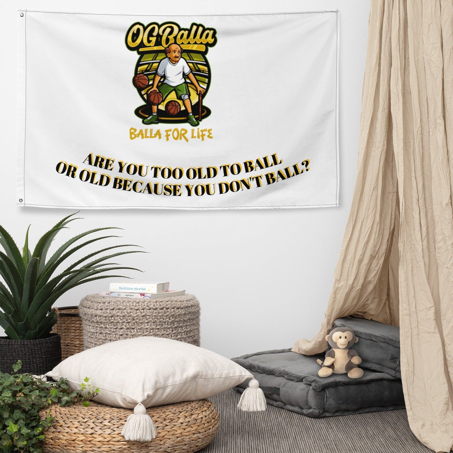 OGBALLA Basketball Quote Flag