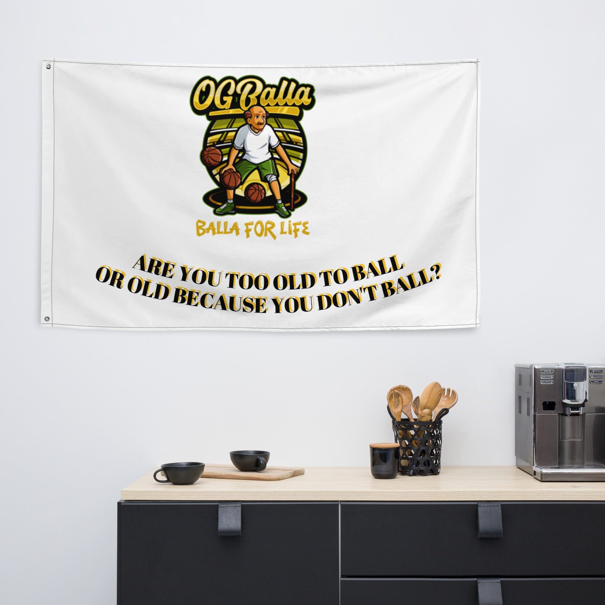 OGBALLA Basketball Quote Flag