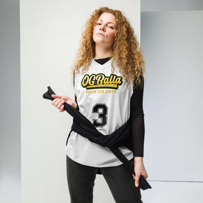 OGBALLA Number 3 Recycled unisex basketball jersey - OGBALLA.com