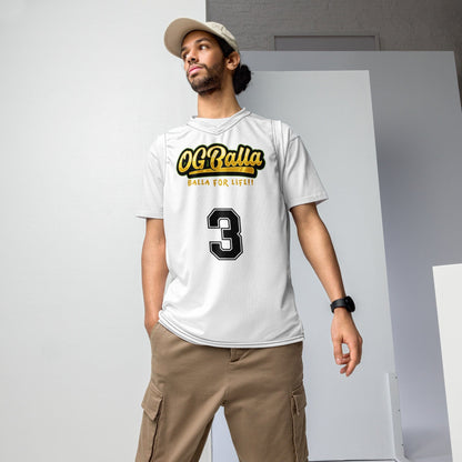 OGBALLA Number 3 Recycled unisex basketball jersey - OGBALLA.com