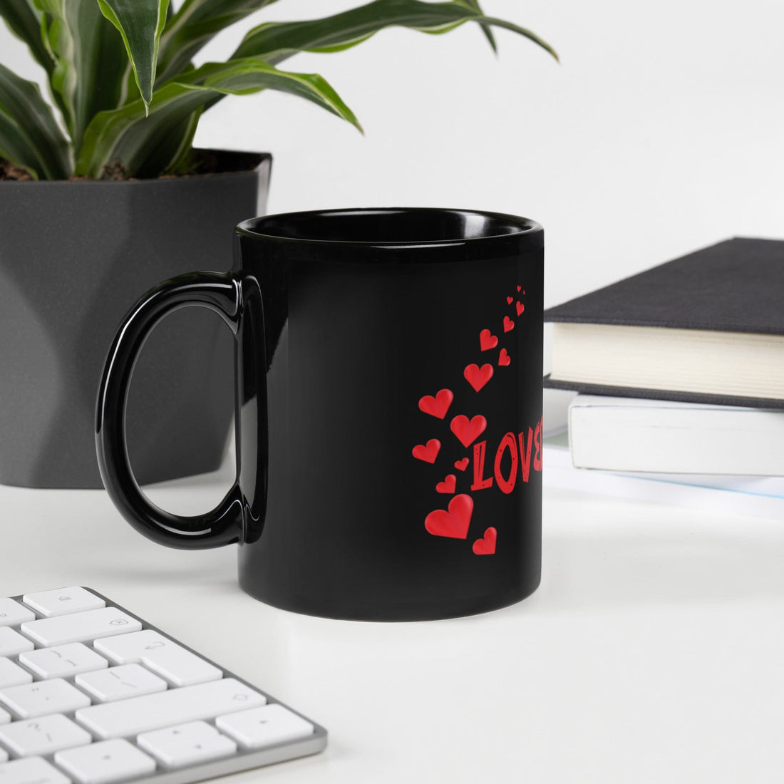 OGBALLA Valentine Black Glossy Mug