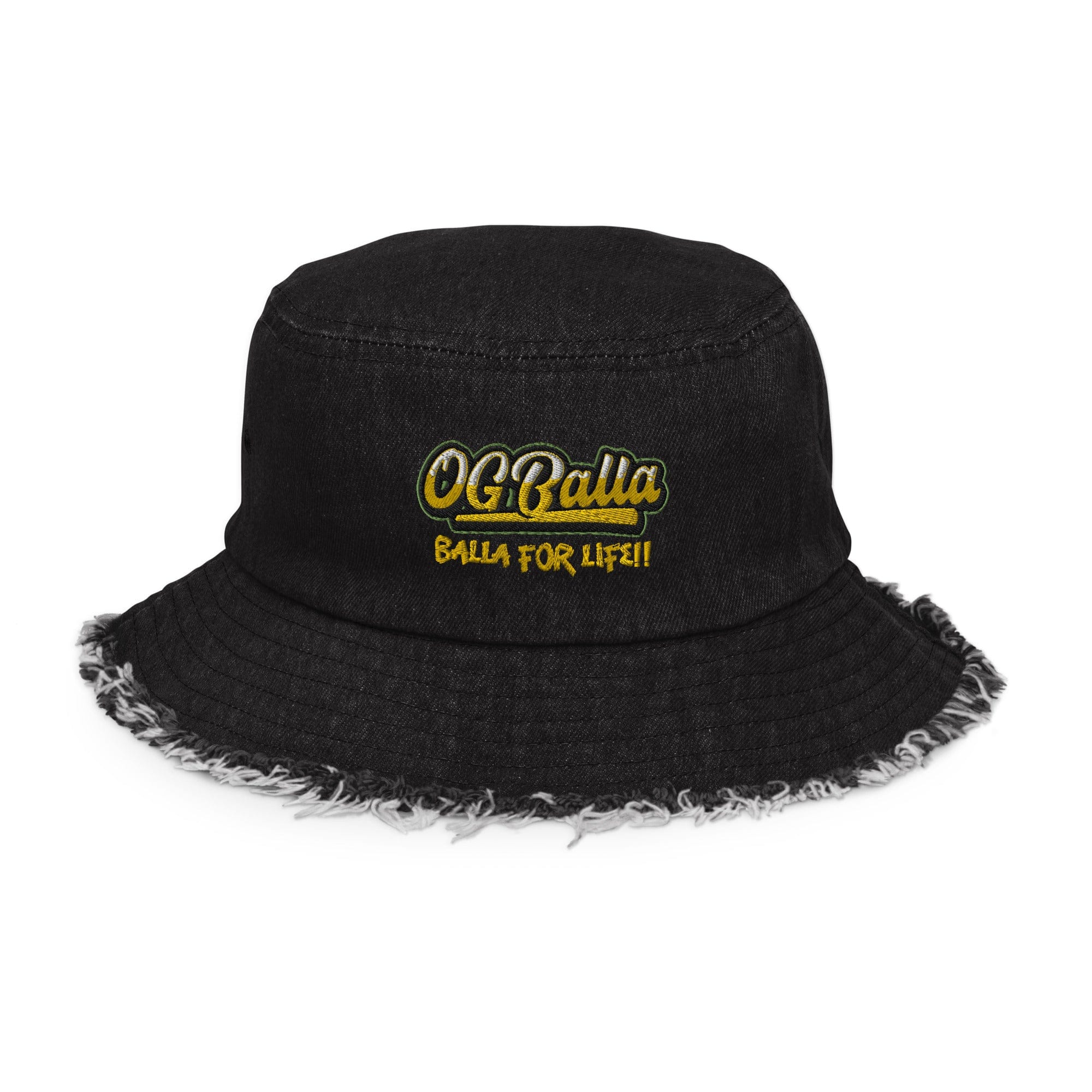 OGBALLA Distressed denim bucket hat