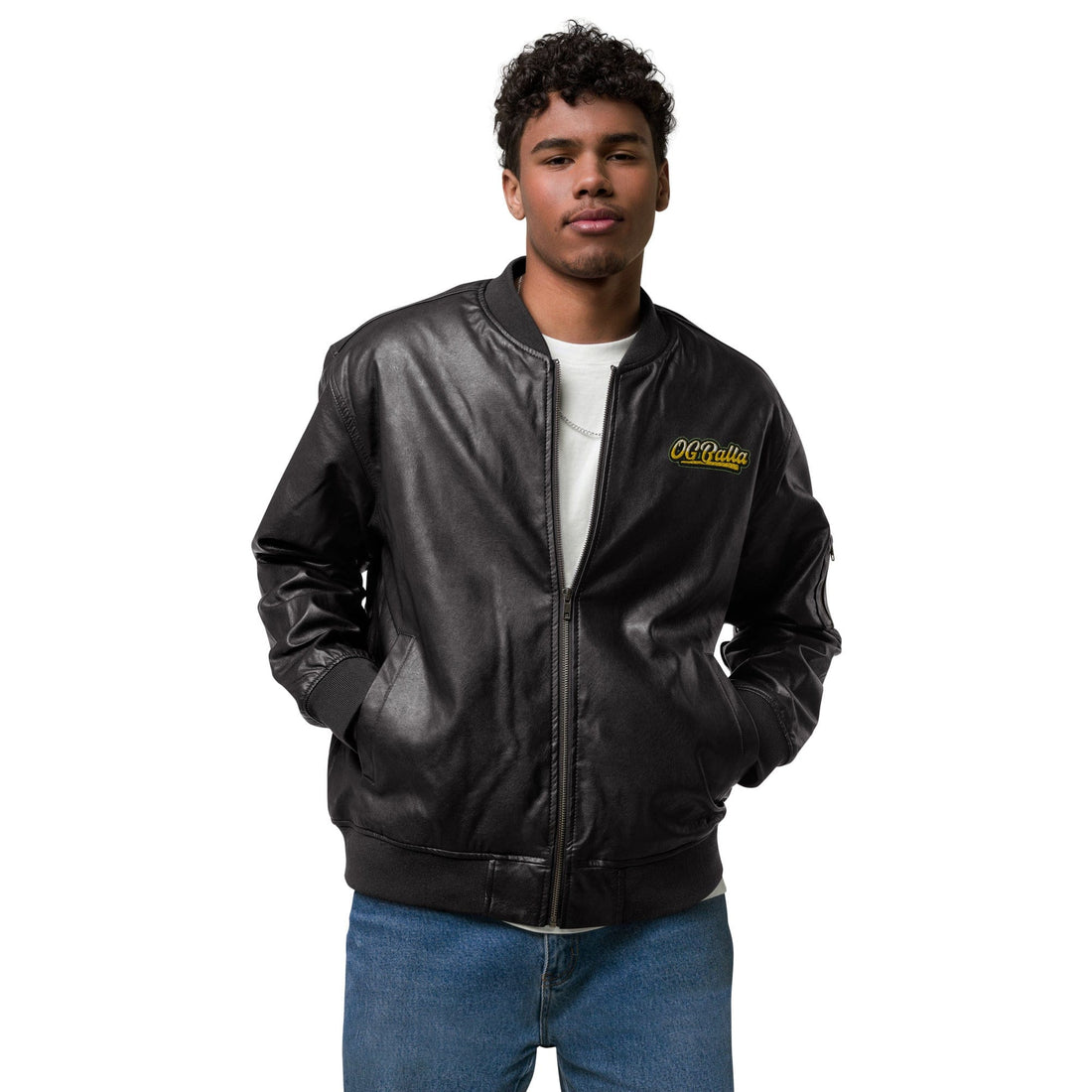 OGBALLA *NEW* Leather Bomber Jacket