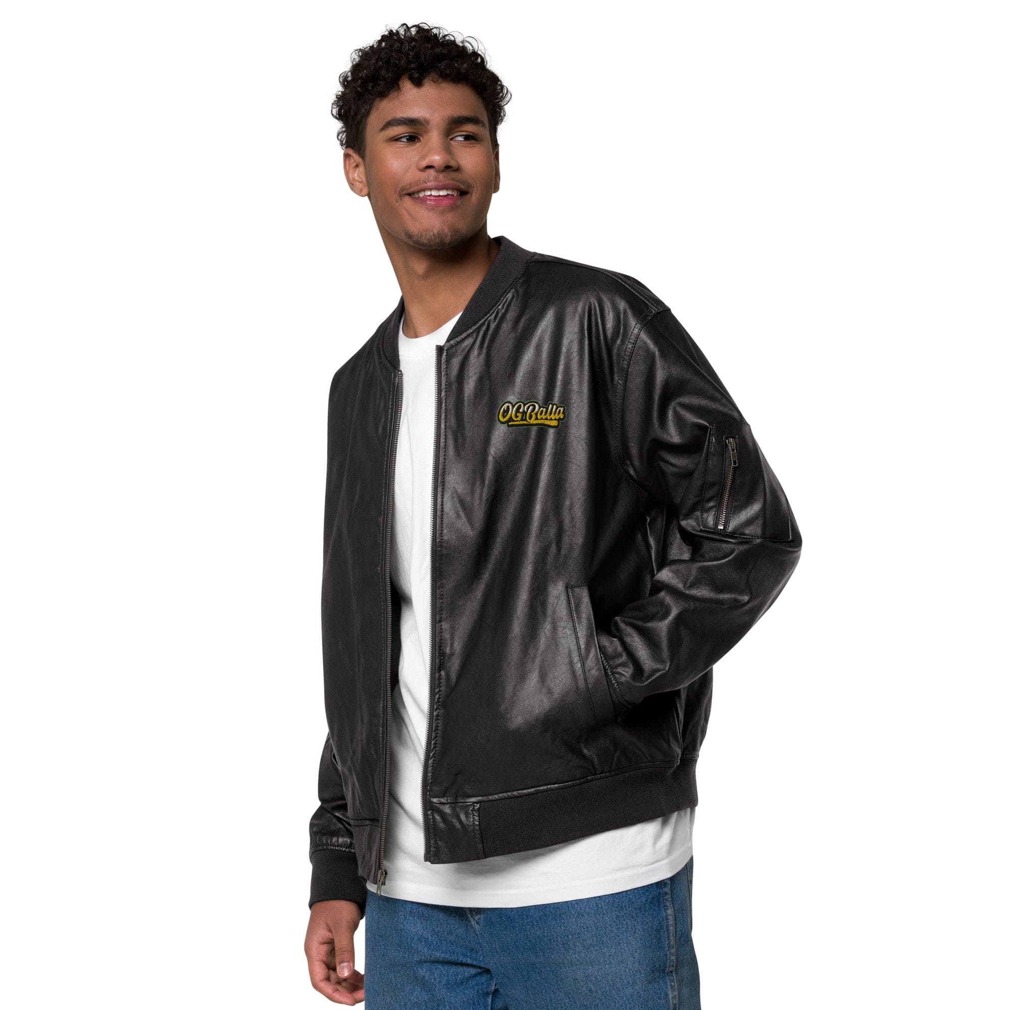 OGBALLA *NOUVEAU* Blouson aviateur en cuir