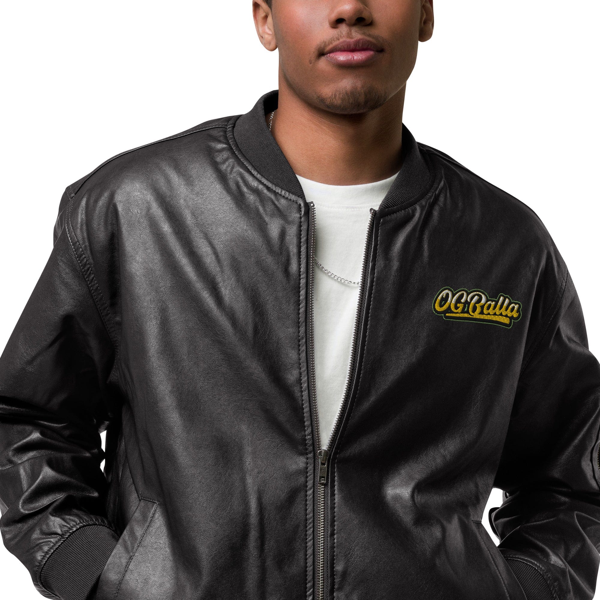 OGBALLA *NOUVEAU* Blouson aviateur en cuir