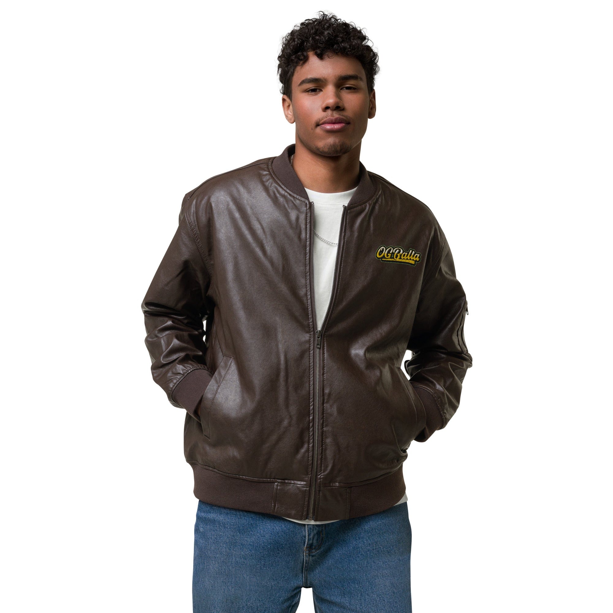 OGBALLA *NOUVEAU* Blouson aviateur en cuir