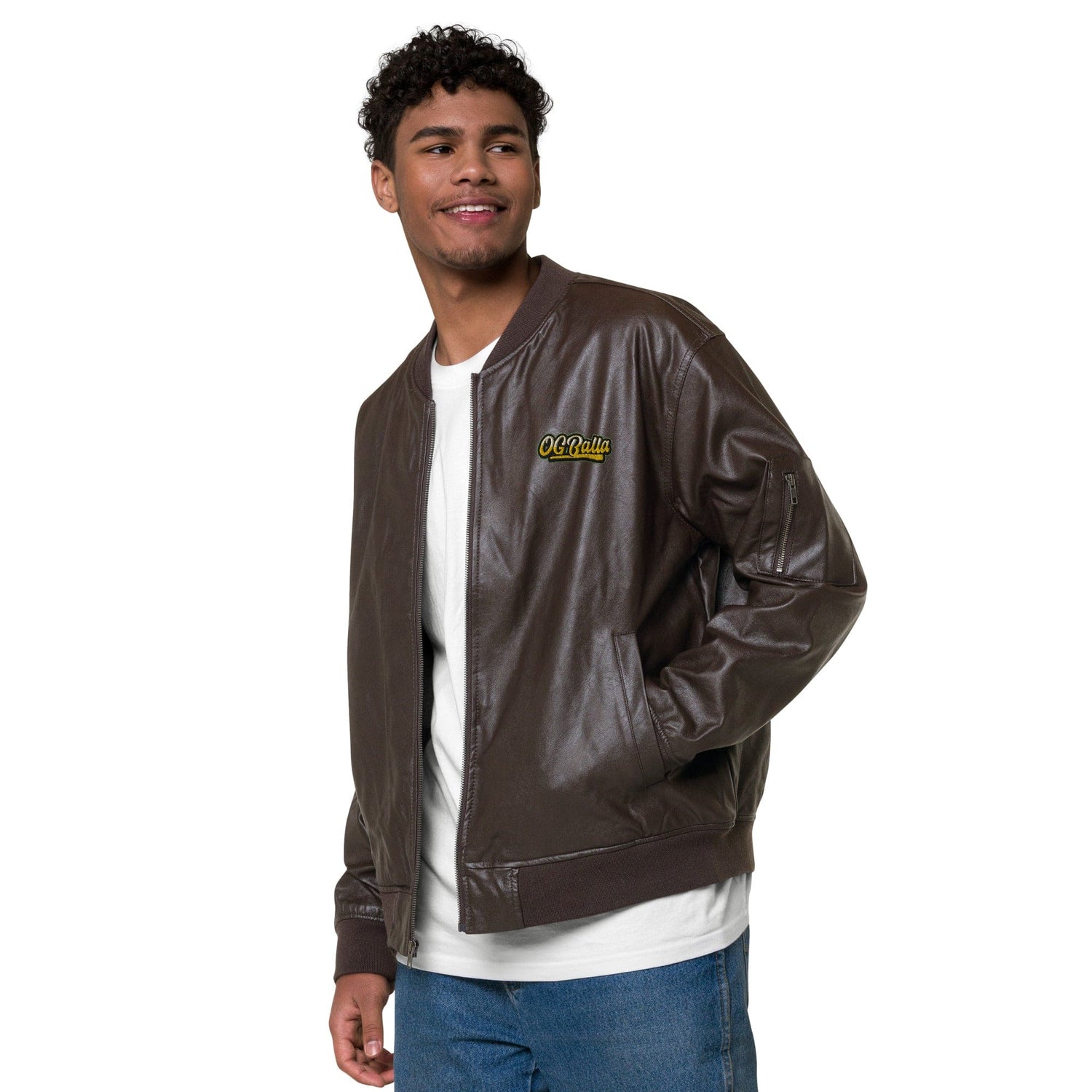 OGBALLA *NEW* Leather Bomber Jacket