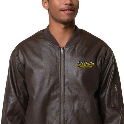 OGBALLA *NOUVEAU* Blouson aviateur en cuir