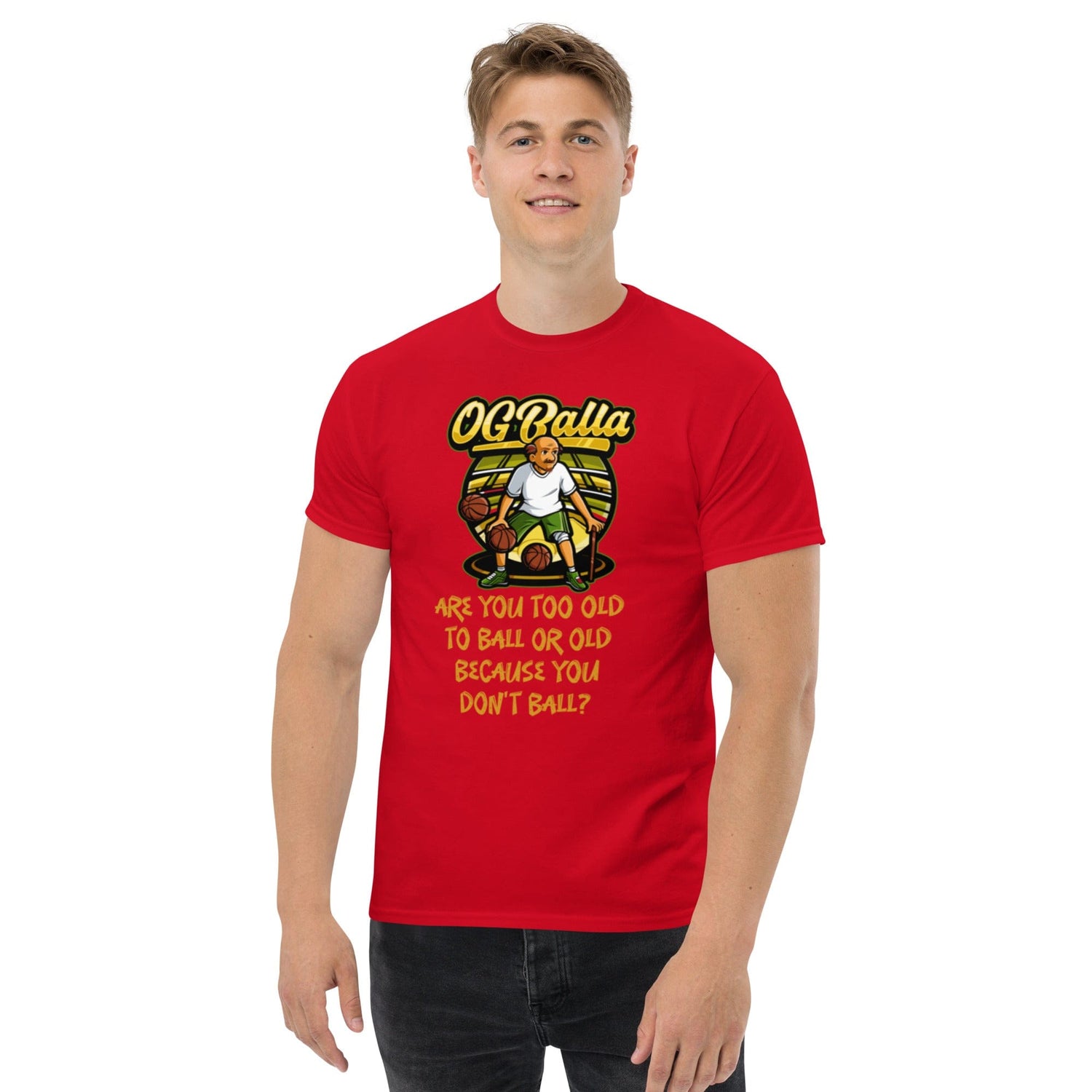 OGBALLA « Êtes-vous trop vieux pour jouer au ballon » Citation humoristique de basket-ball Tee-shirt classique pour hommes