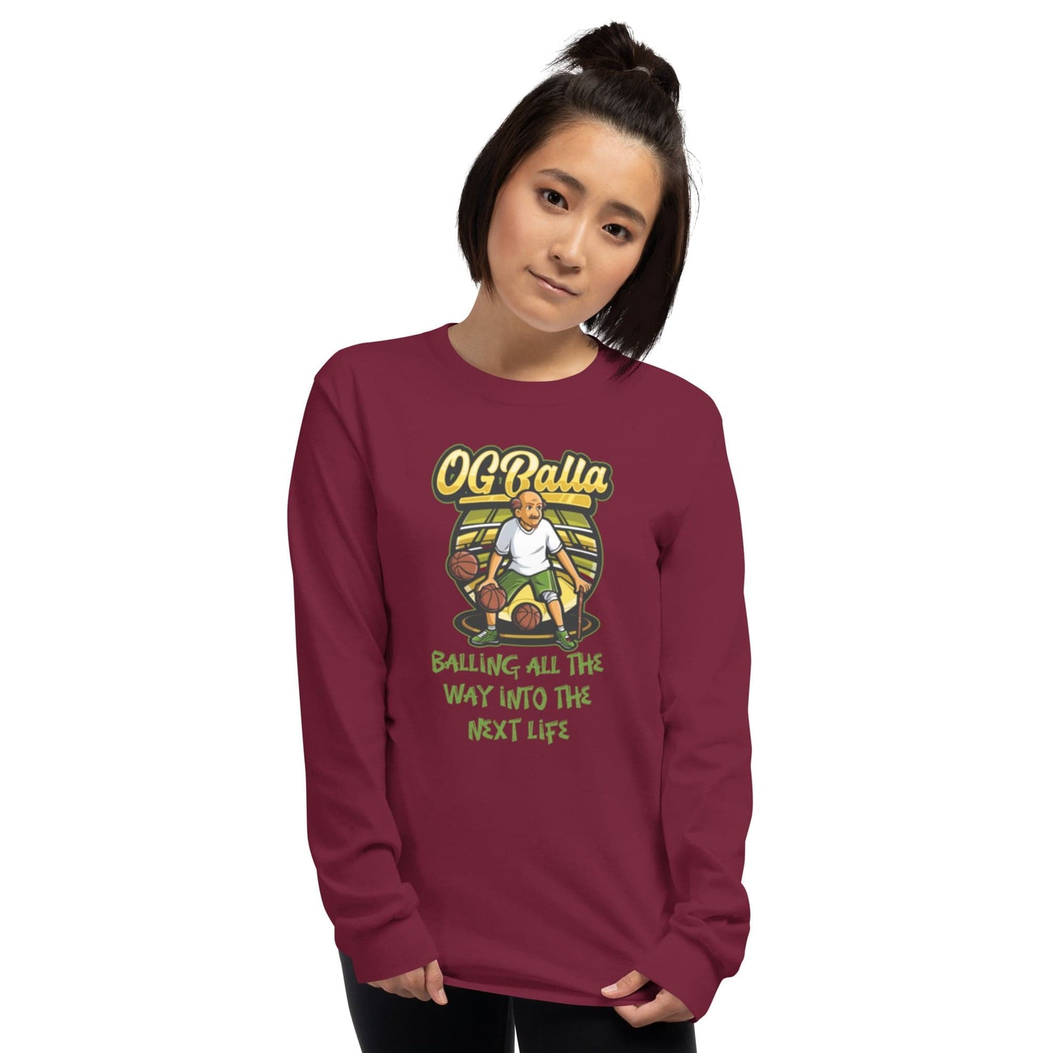 OGBALLA Men’s Balling All The Way Into The Next Life Long Sleeve Shirt