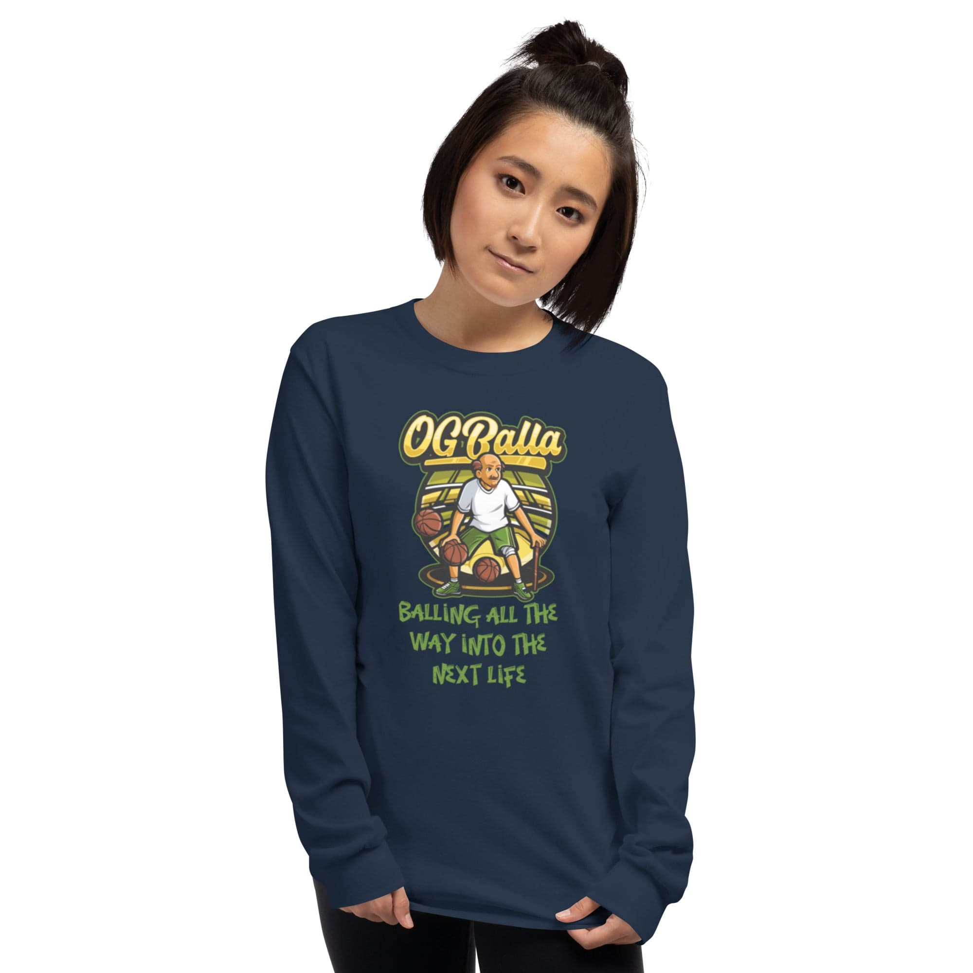 OGBALLA Men’s Balling All The Way Into The Next Life Long Sleeve Shirt