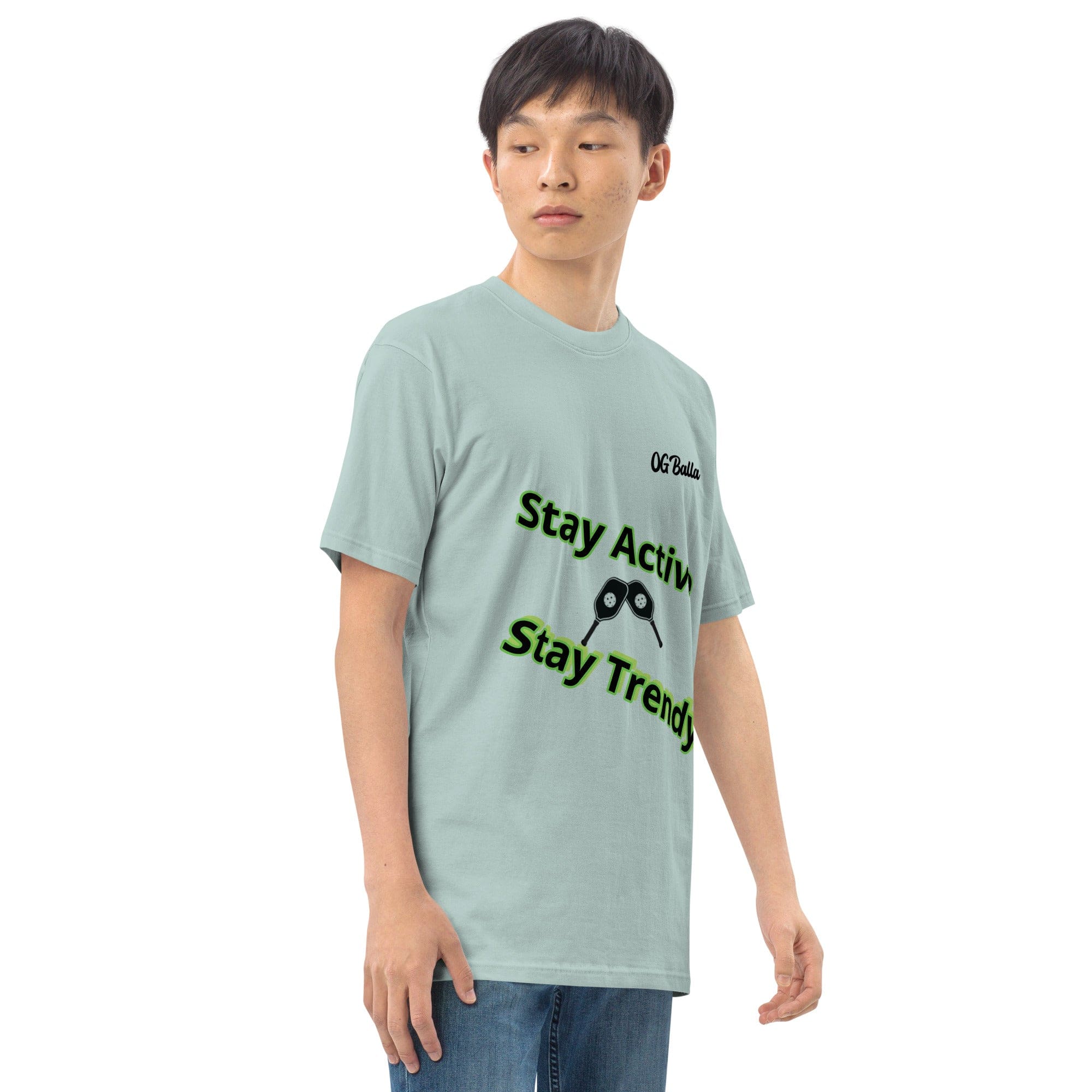 OGBALLA Stay Active Pickleball Men’s premium heavyweight tee *NEW