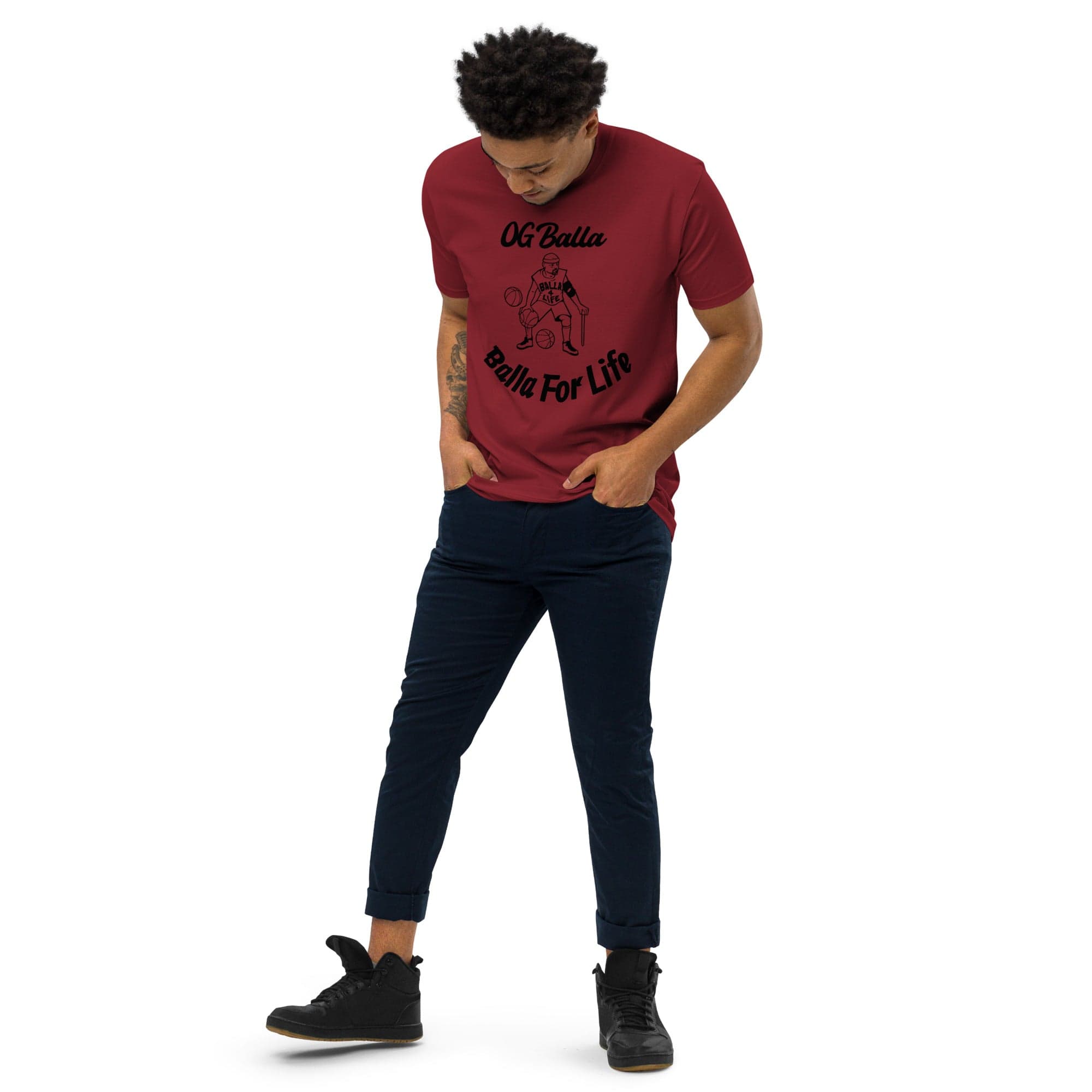 OGBALLA Balla For Life Men’s premium heavyweight tee