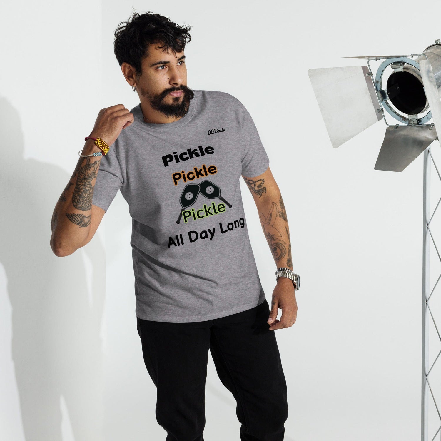 OGBALLA Pickle All Day Men’s premium heavyweight tee