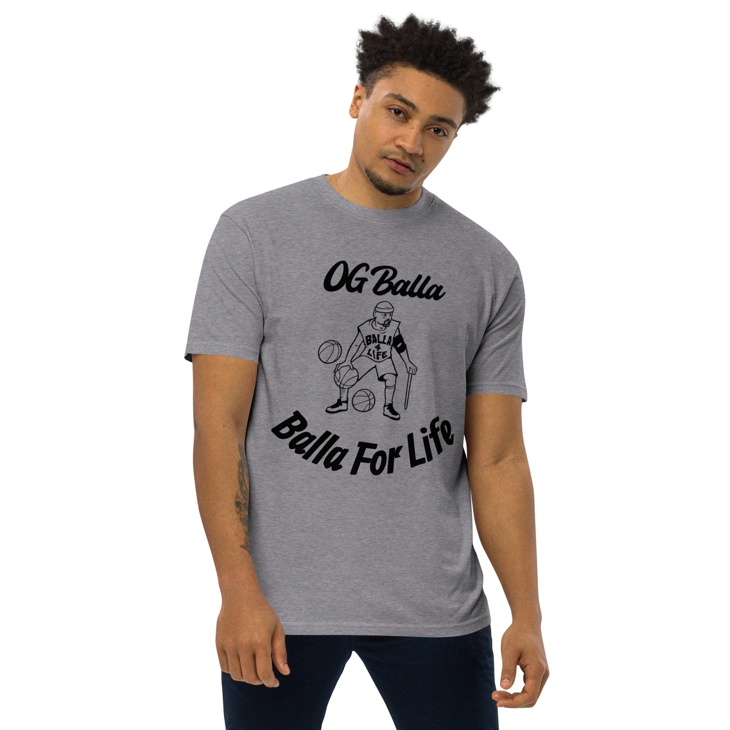 OGBALLA Balla For Life T-shirt épais haut de gamme pour hommes