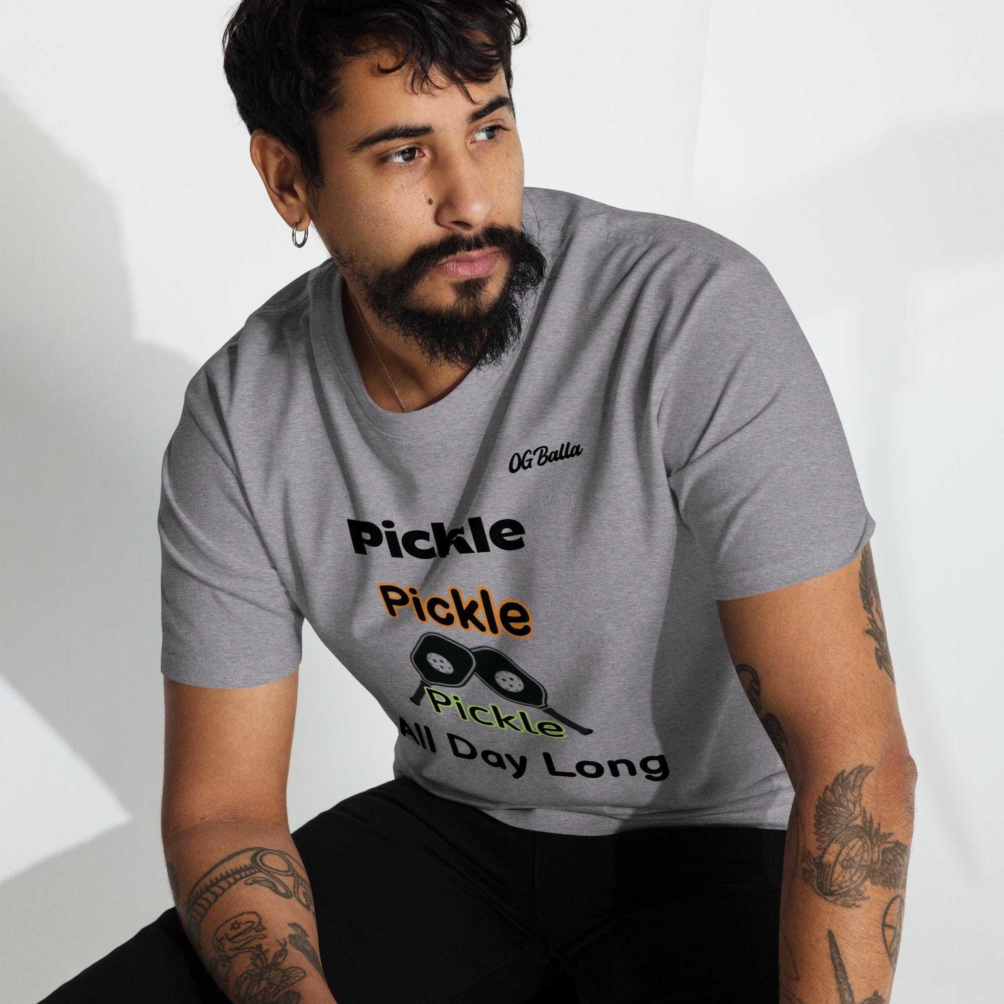 OGBALLA Pickle All Day Men’s premium heavyweight tee