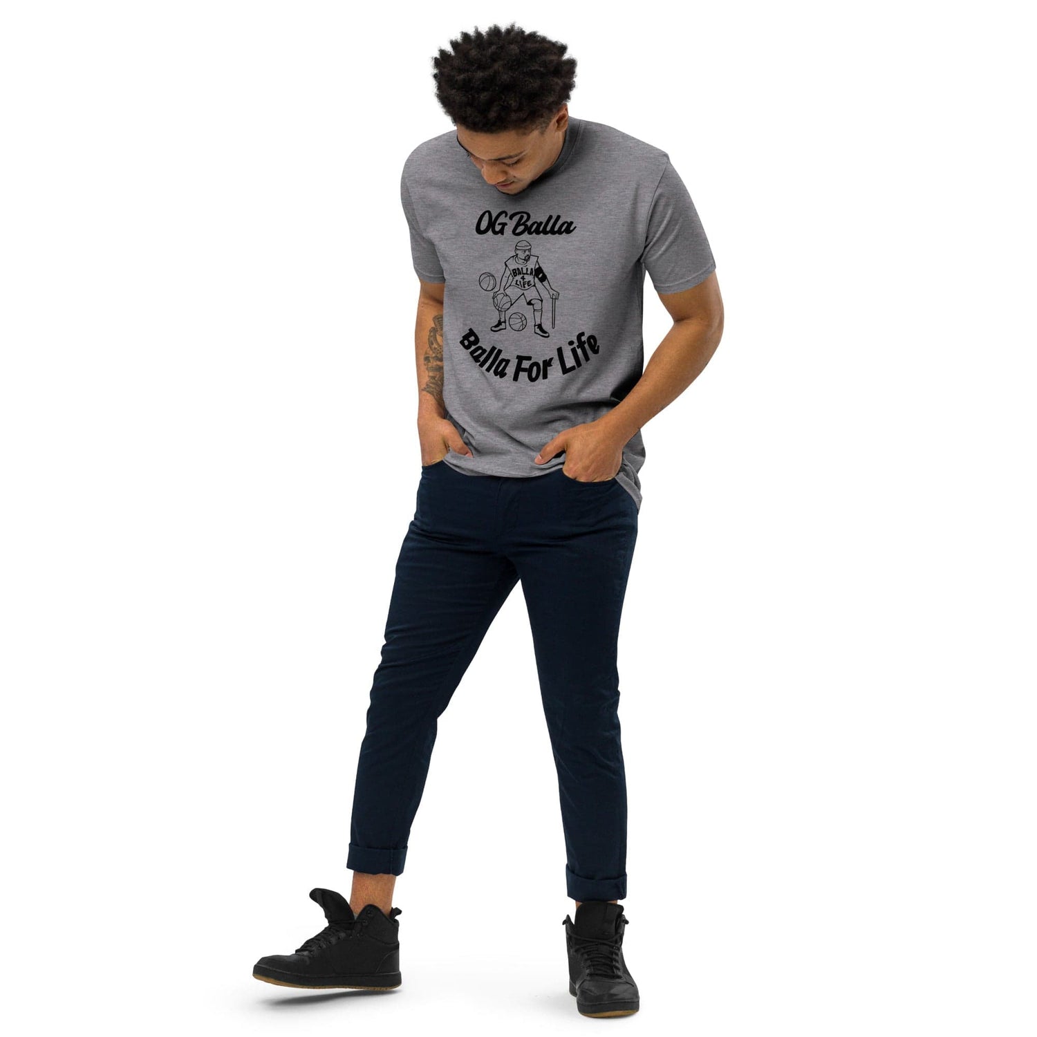 OGBALLA Balla For Life T-shirt épais haut de gamme pour hommes