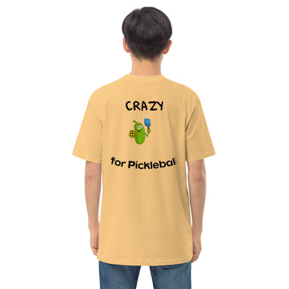 OGBALLA Crazy For Pickleball Men’s premium heavyweight tee