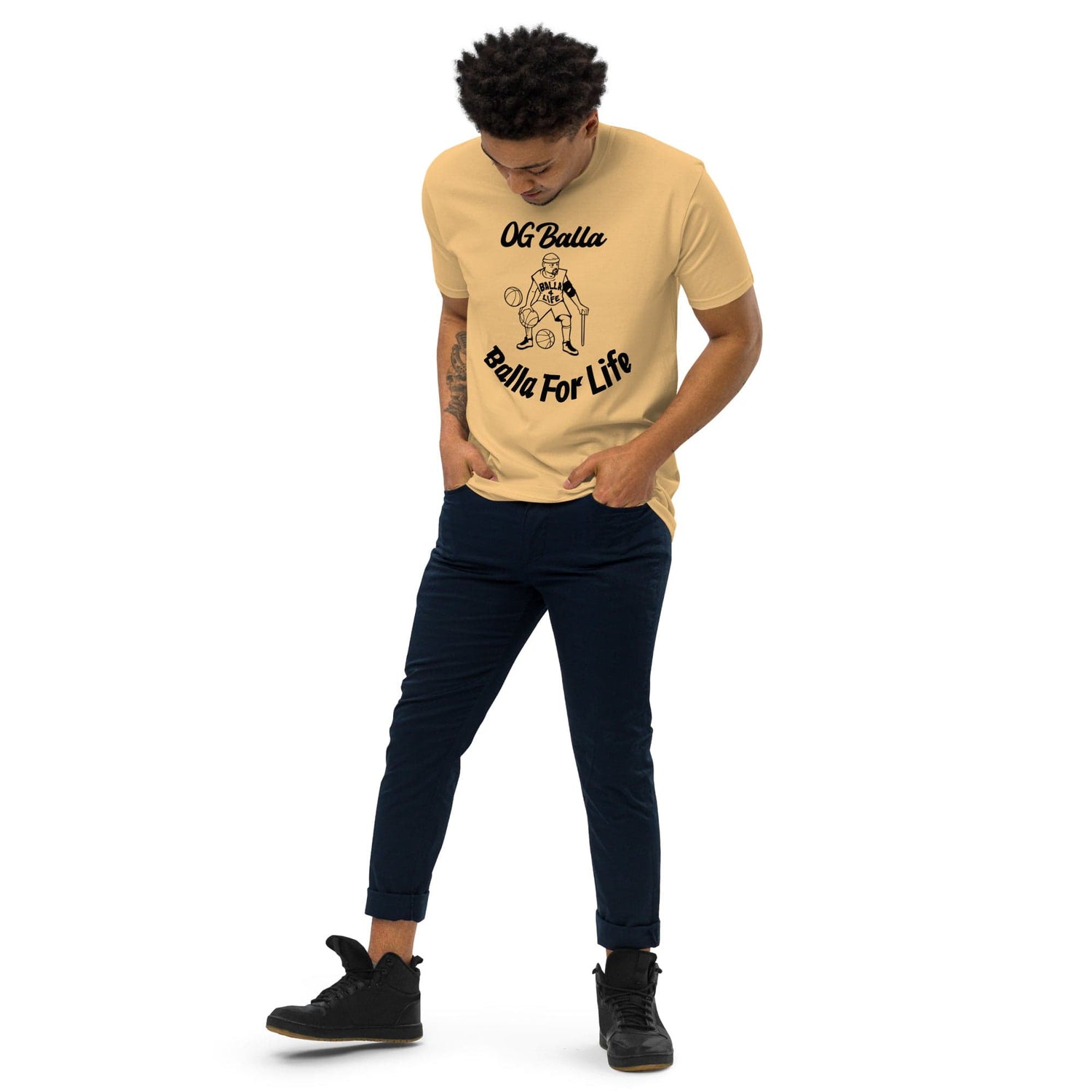 OGBALLA Balla For Life Men’s premium heavyweight tee