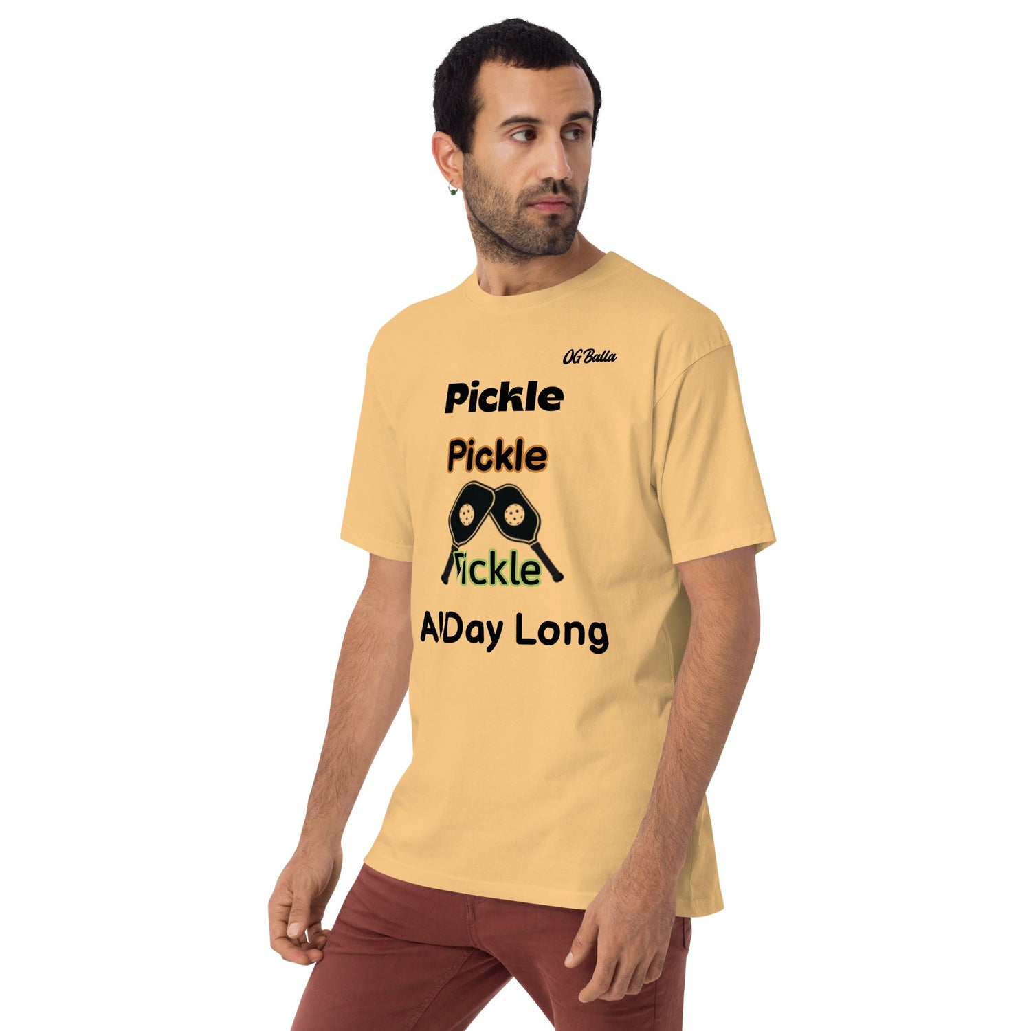 OGBALLA Pickle Every Day Men’s premium heavyweight tee *NEW