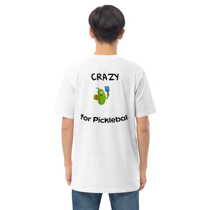 OGBALLA Crazy For Pickleball Men’s premium heavyweight tee