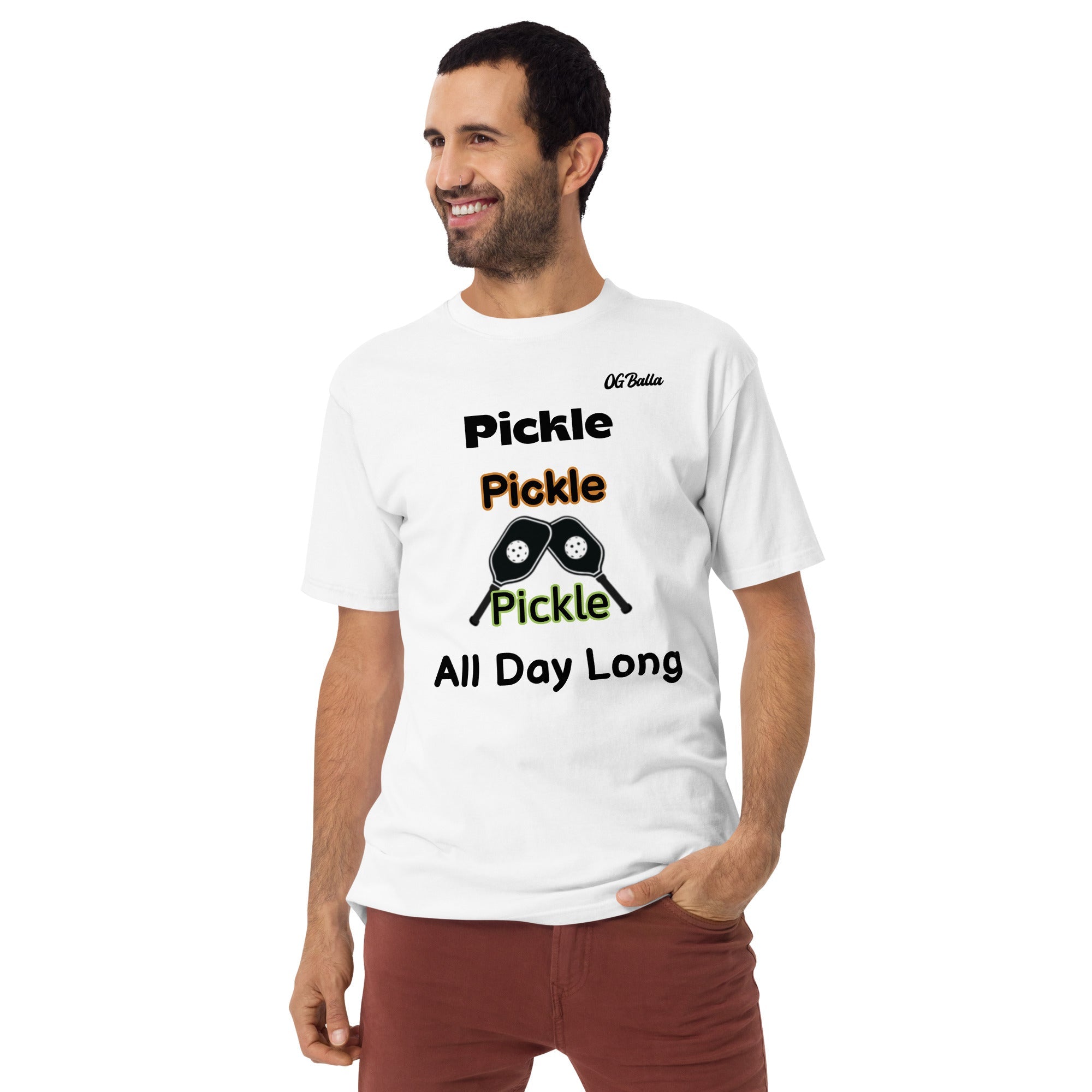 OGBALLA Pickle Every Day Men’s premium heavyweight tee *NEW